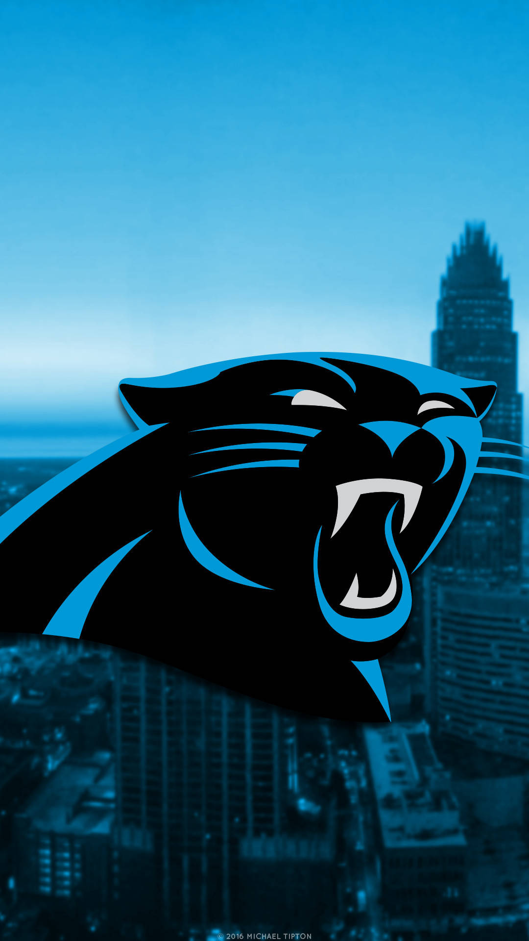 Carolina Panthers Logo On City Background Background