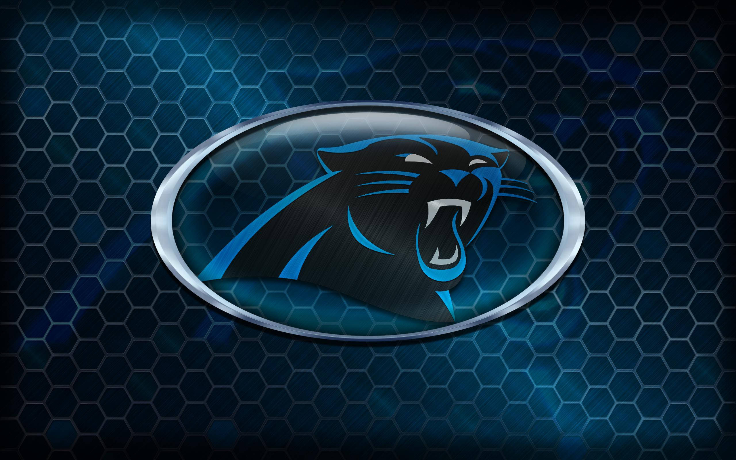 Carolina Panthers Logo On Honeycomb Background