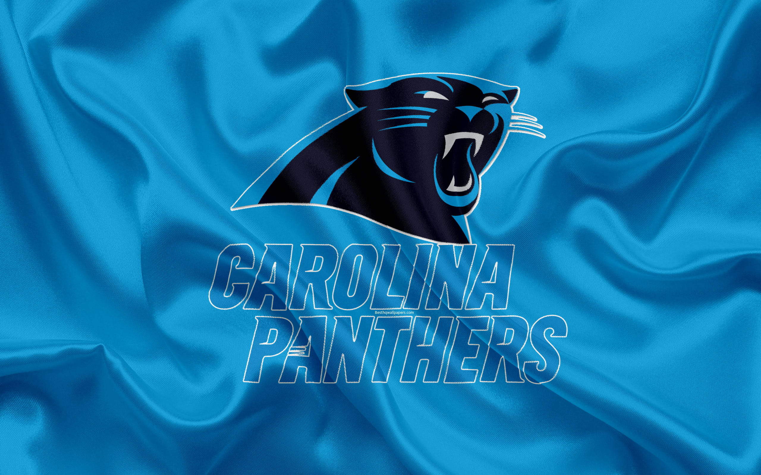 Carolina Panthers Logo On Satin Background