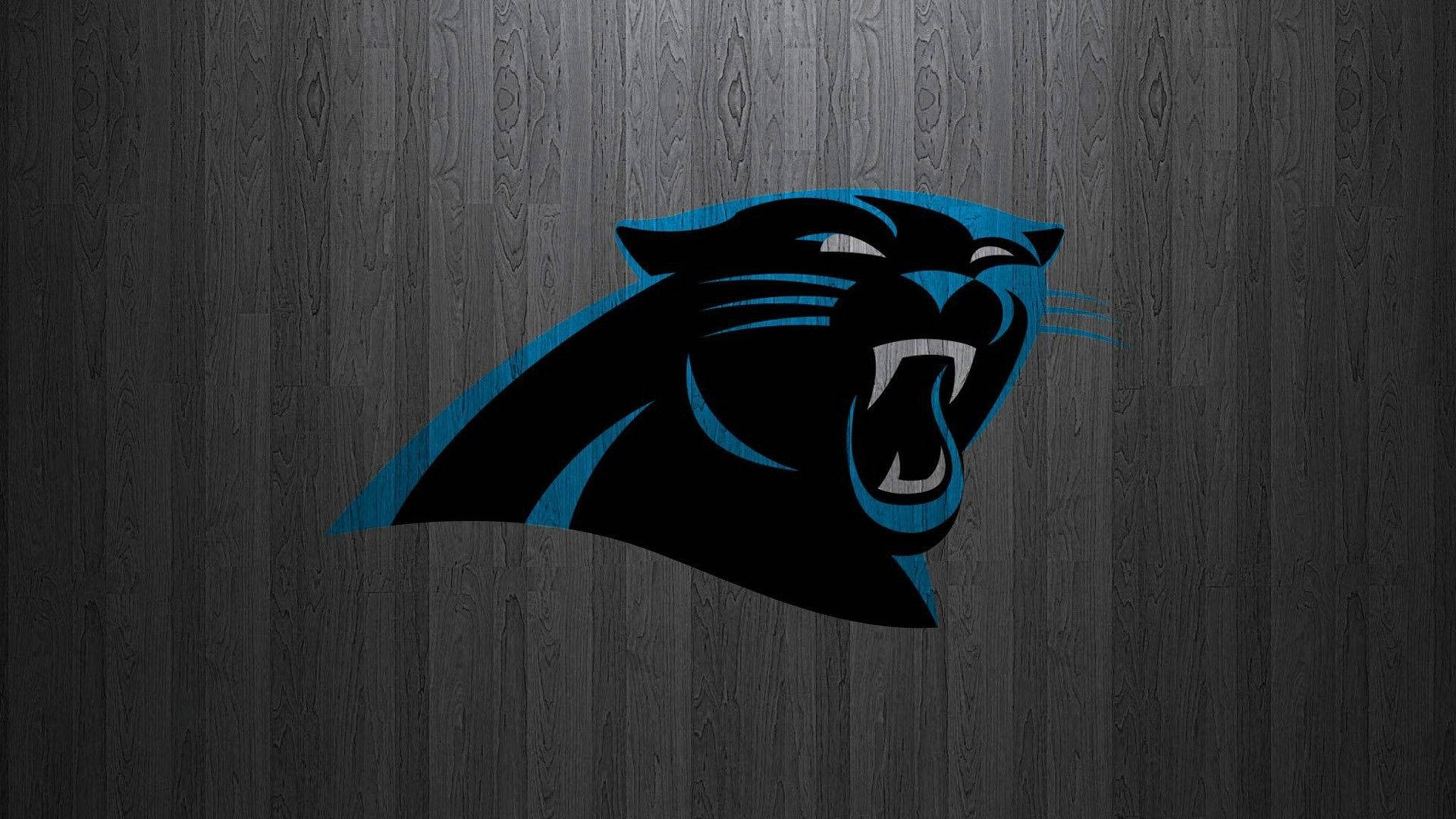 Carolina Panthers Logo On Wood Panels Background