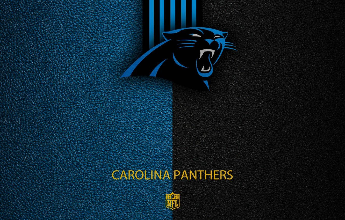 Carolina Panthers Logo With Gold Letterings Background