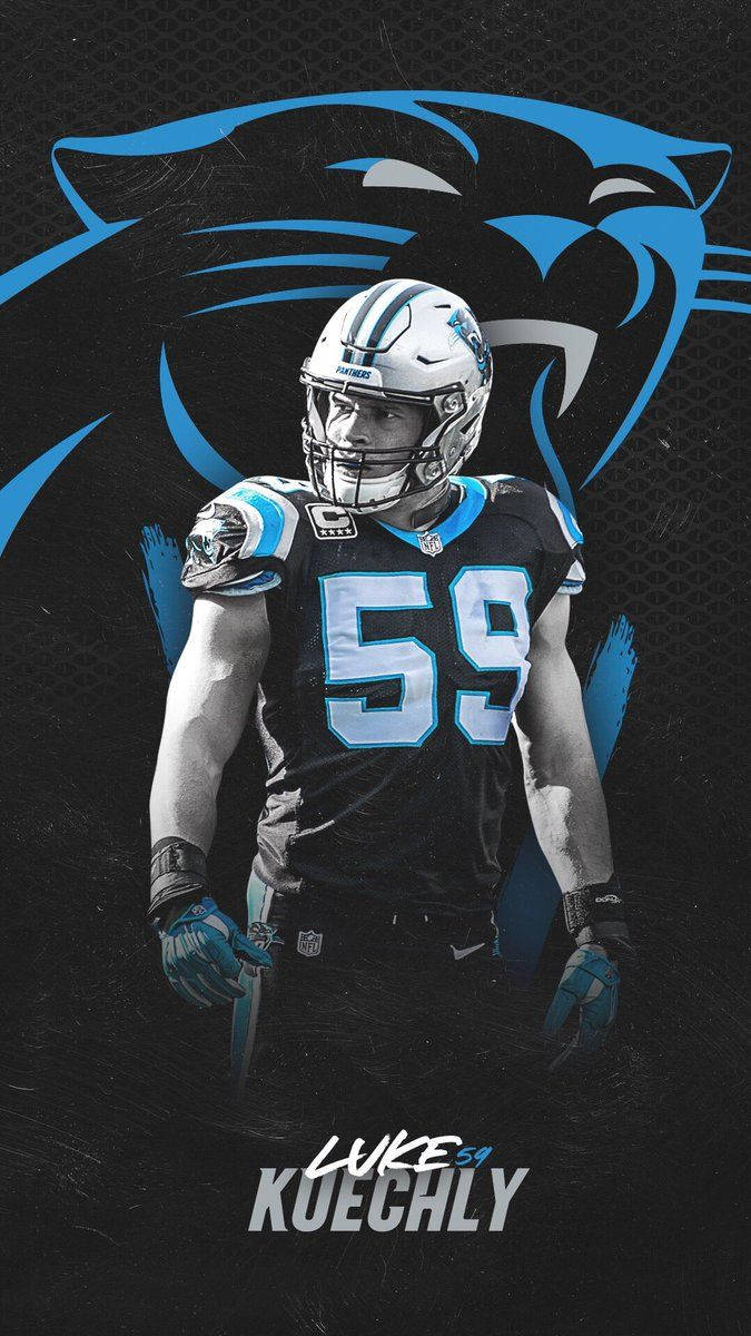 Carolina Panthers Logo With Luke Koechly Background