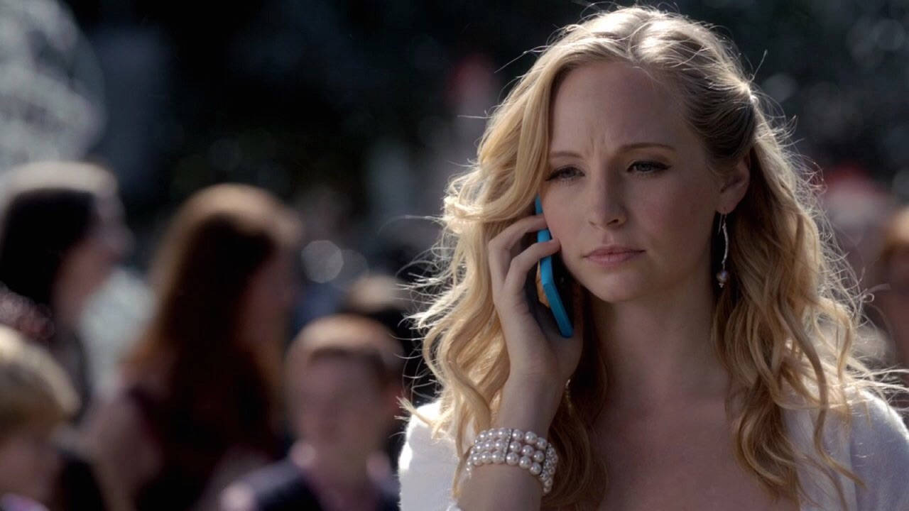 Caroline Forbes On The Phone Background