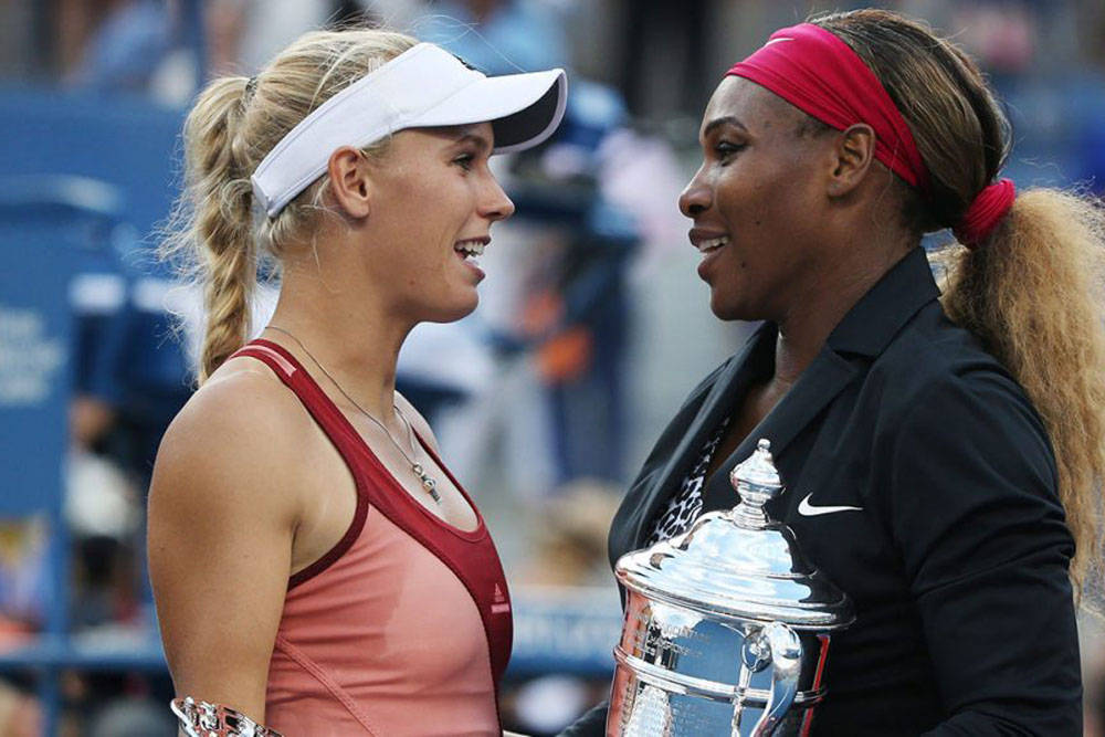 Caroline Wozniacki Facing Serena Williams Background