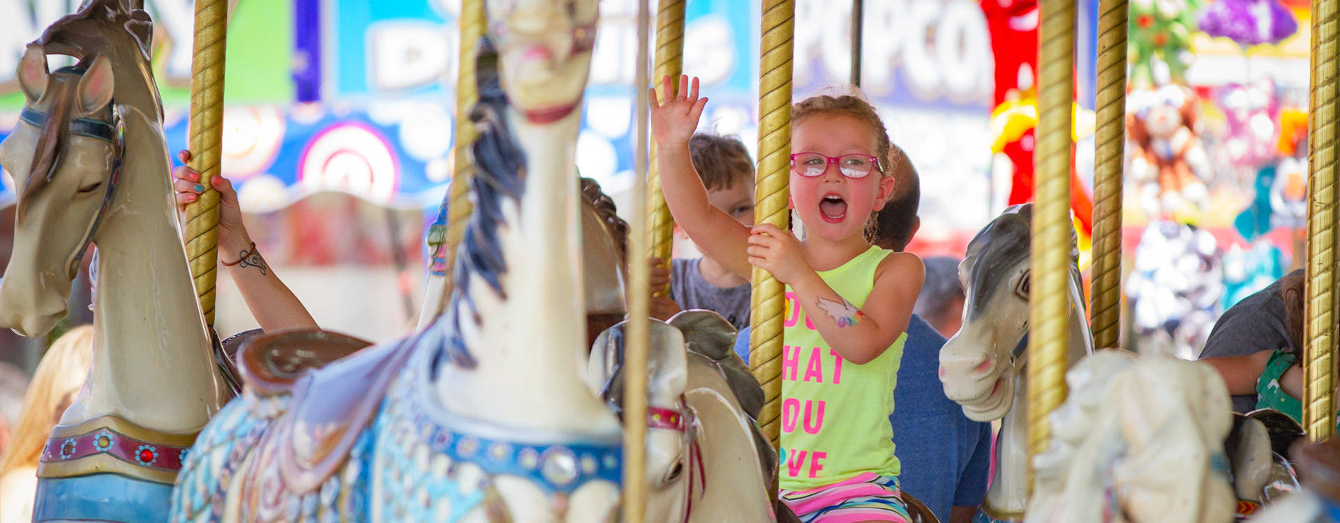 Carousel Ride At The Fair Background