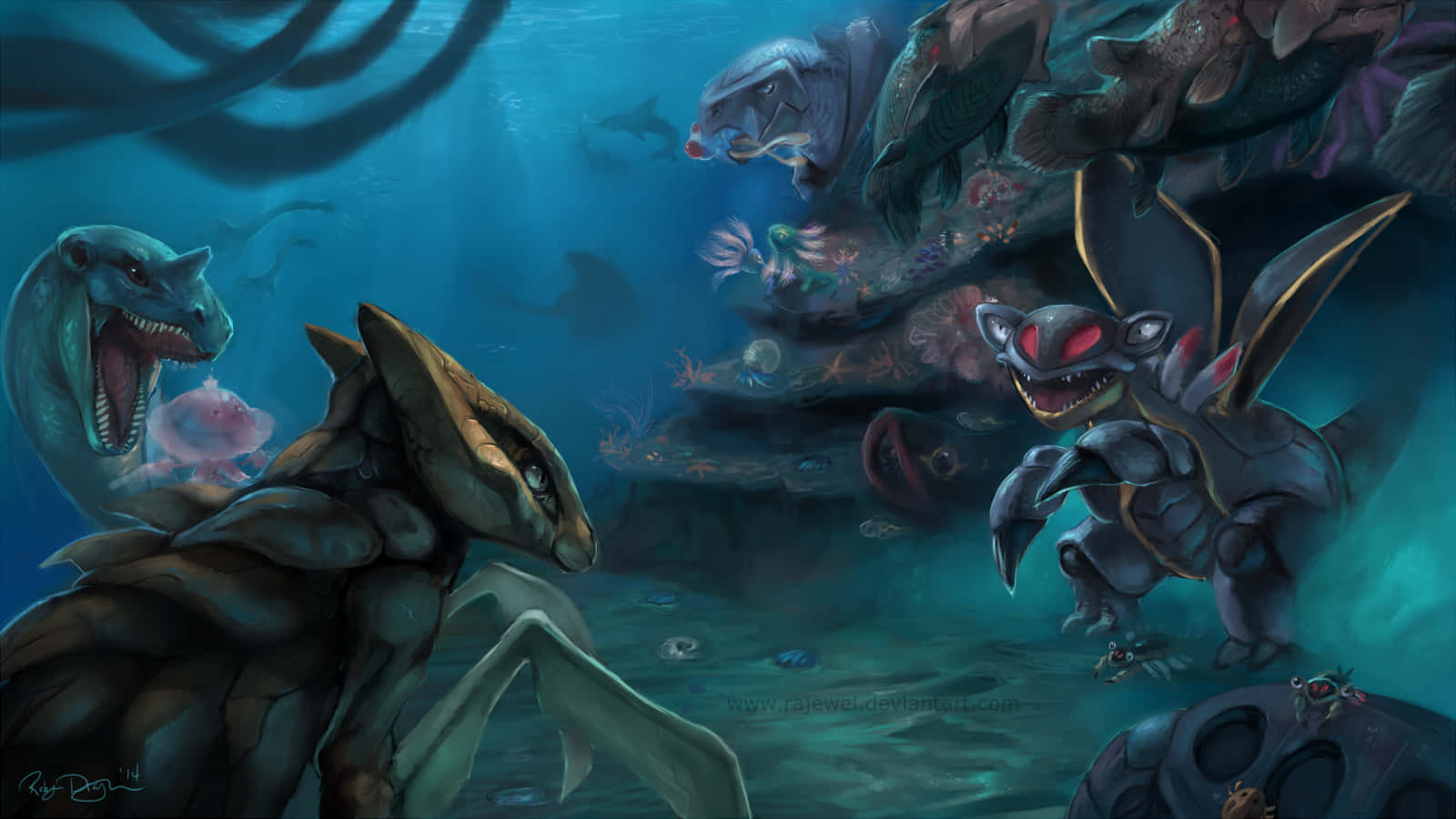 Carracosta Prehistoric Pokemon Fanart Background