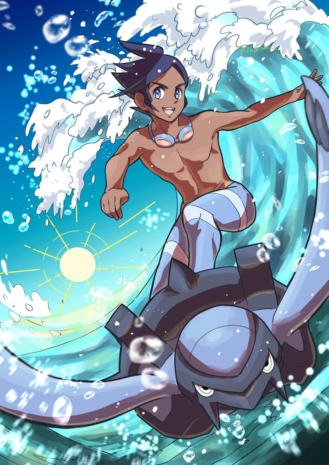 Carracosta With Pokemon Gym Leader Marlon Background