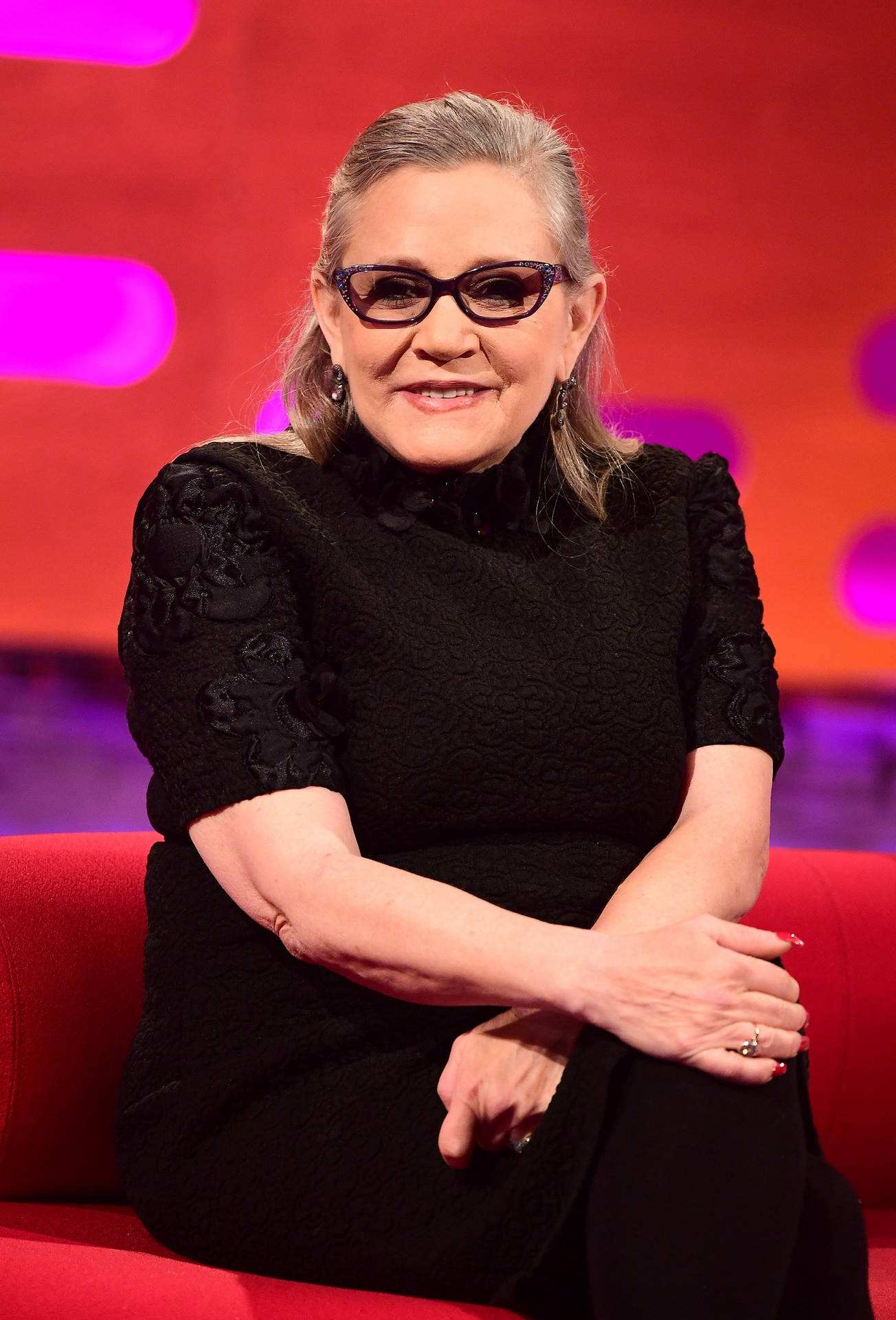 Carrie Fisher In A Talk Show Background