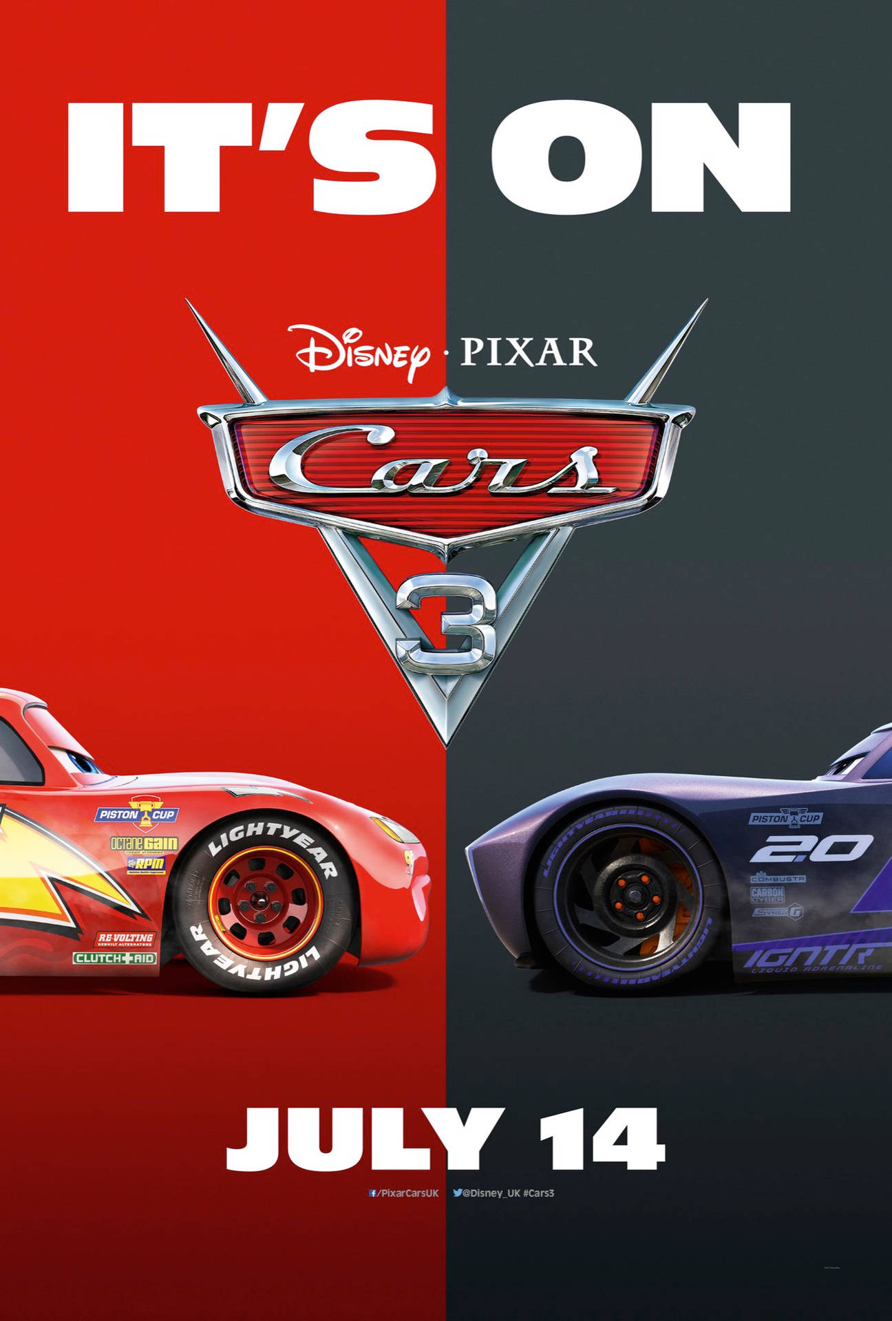 Cars 3 Poster Lightning Vs Jackson Background