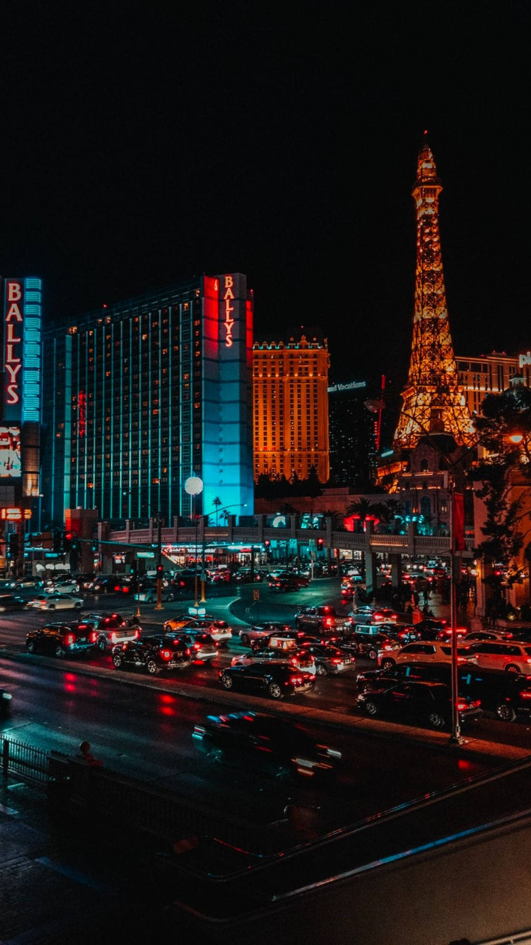 Cars At Night In Vegas Iphone Background