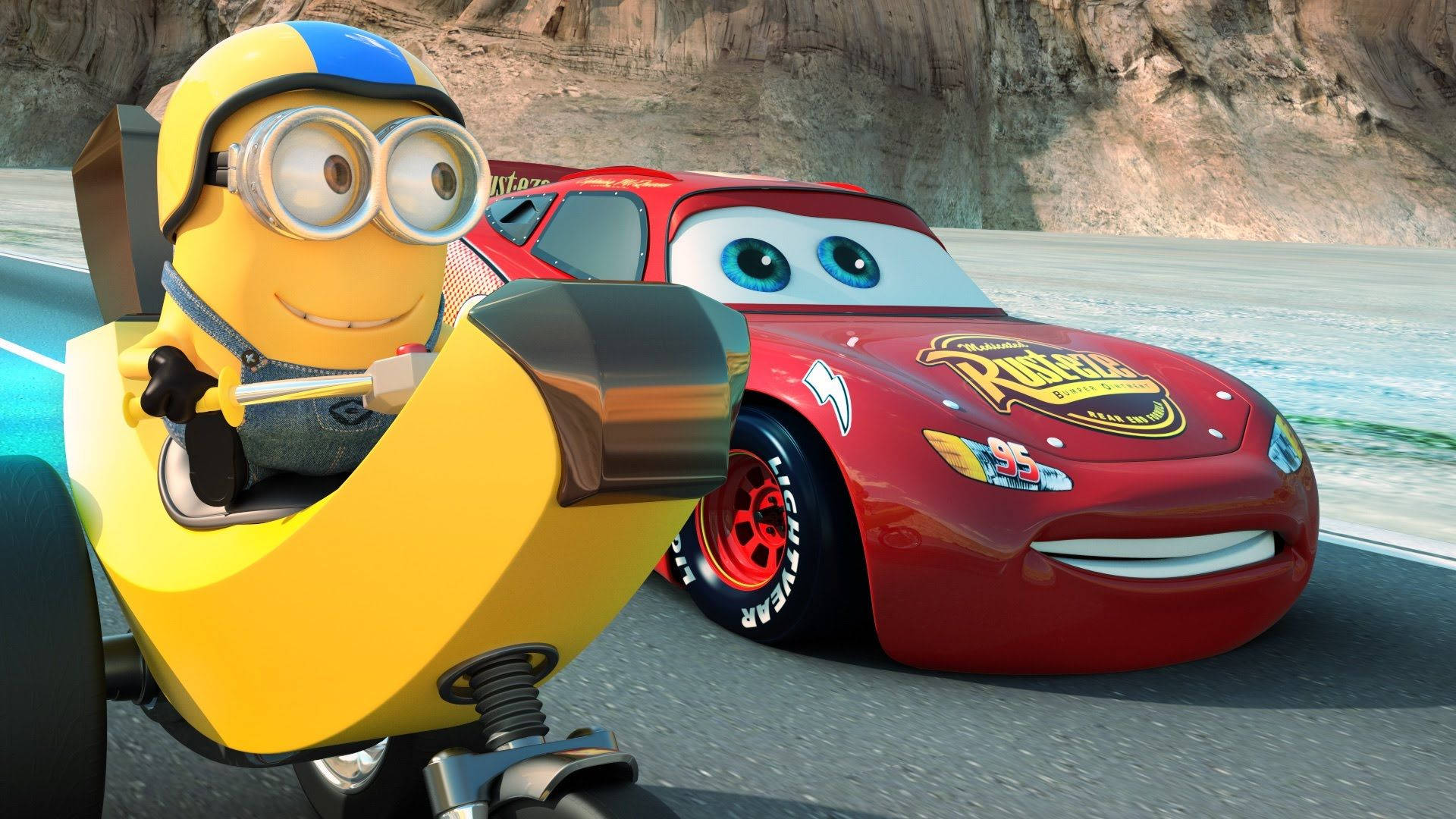 Cars Lightning Mcqueen And Minion Background