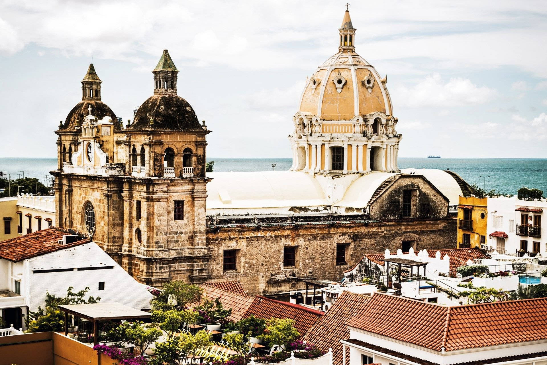 Cartagena Catholic Church Top View Background