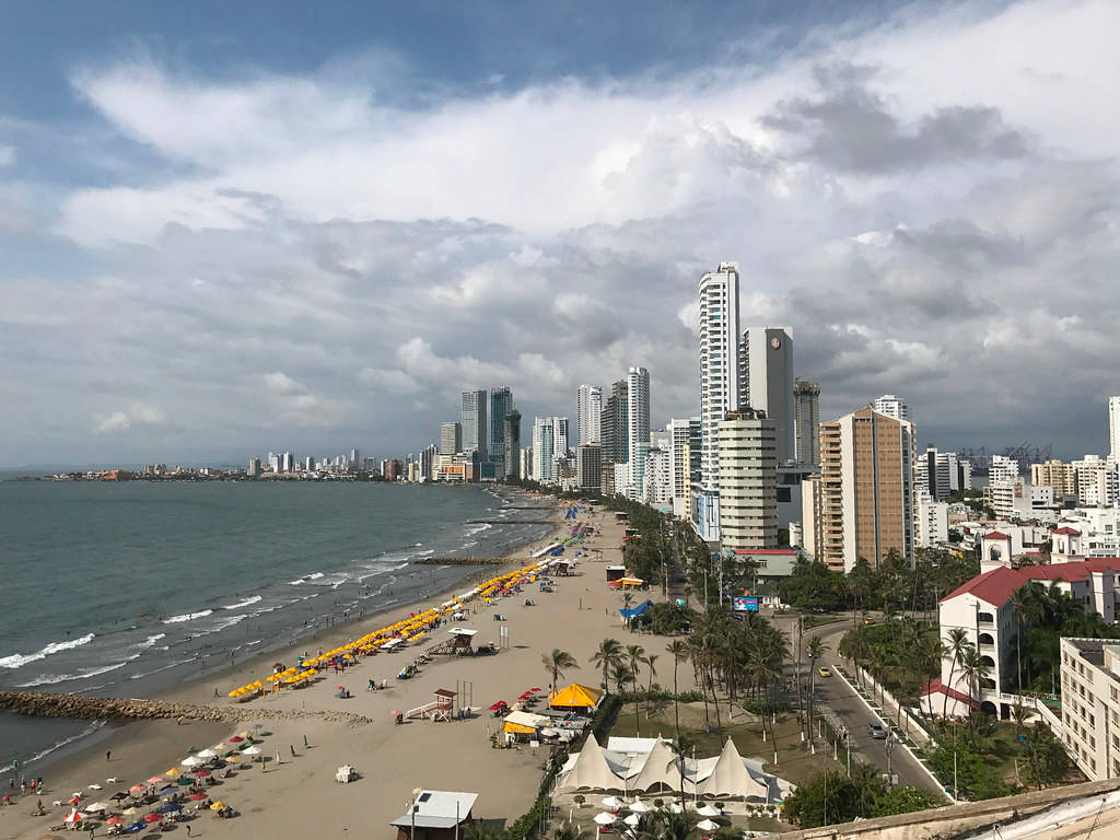 Cartagena Colombia Beach Aerial View Background