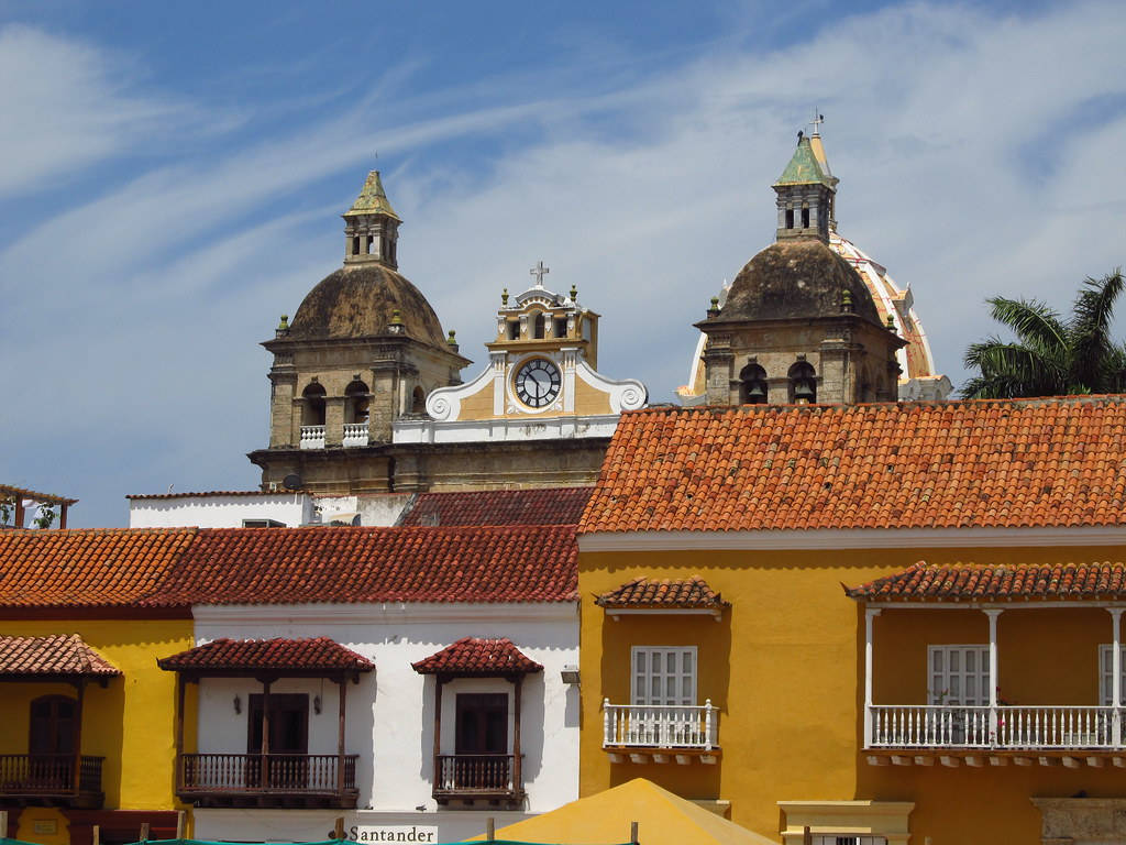 Cartagena Plaza De La Aduana Roof Background