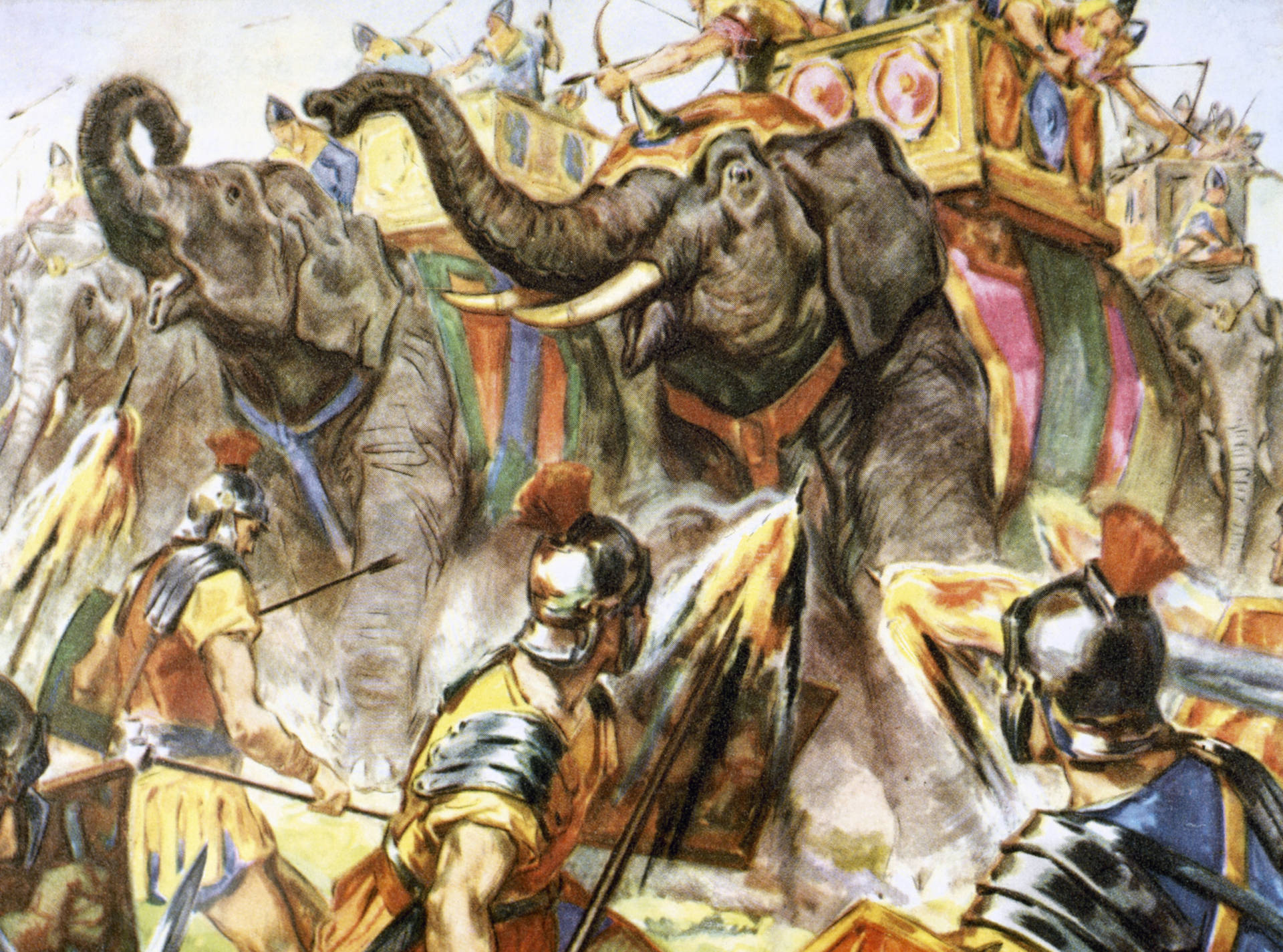 Carthage Soldiers Elephants Background