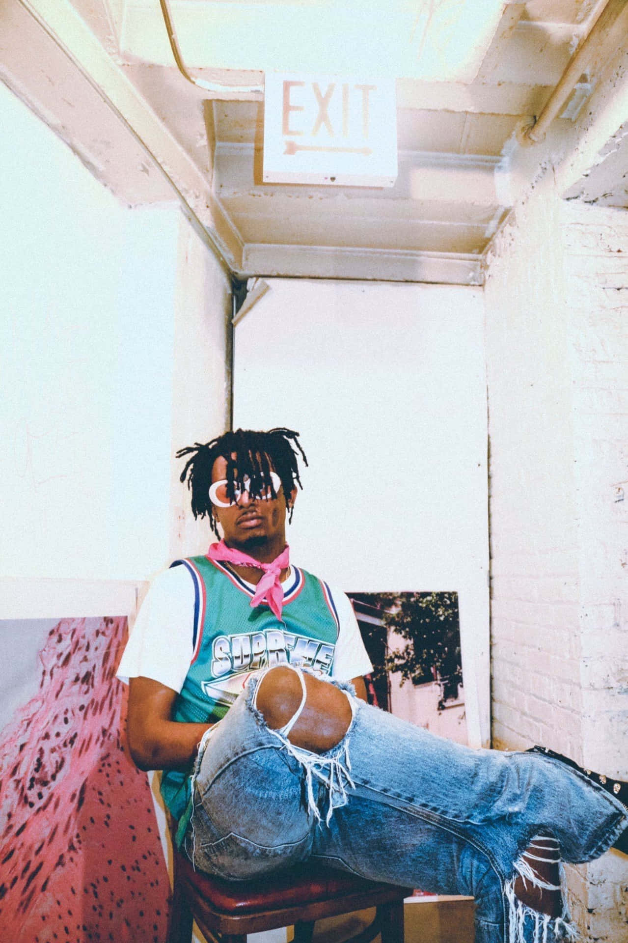 Carti Pfp With Basketball Jersey Background