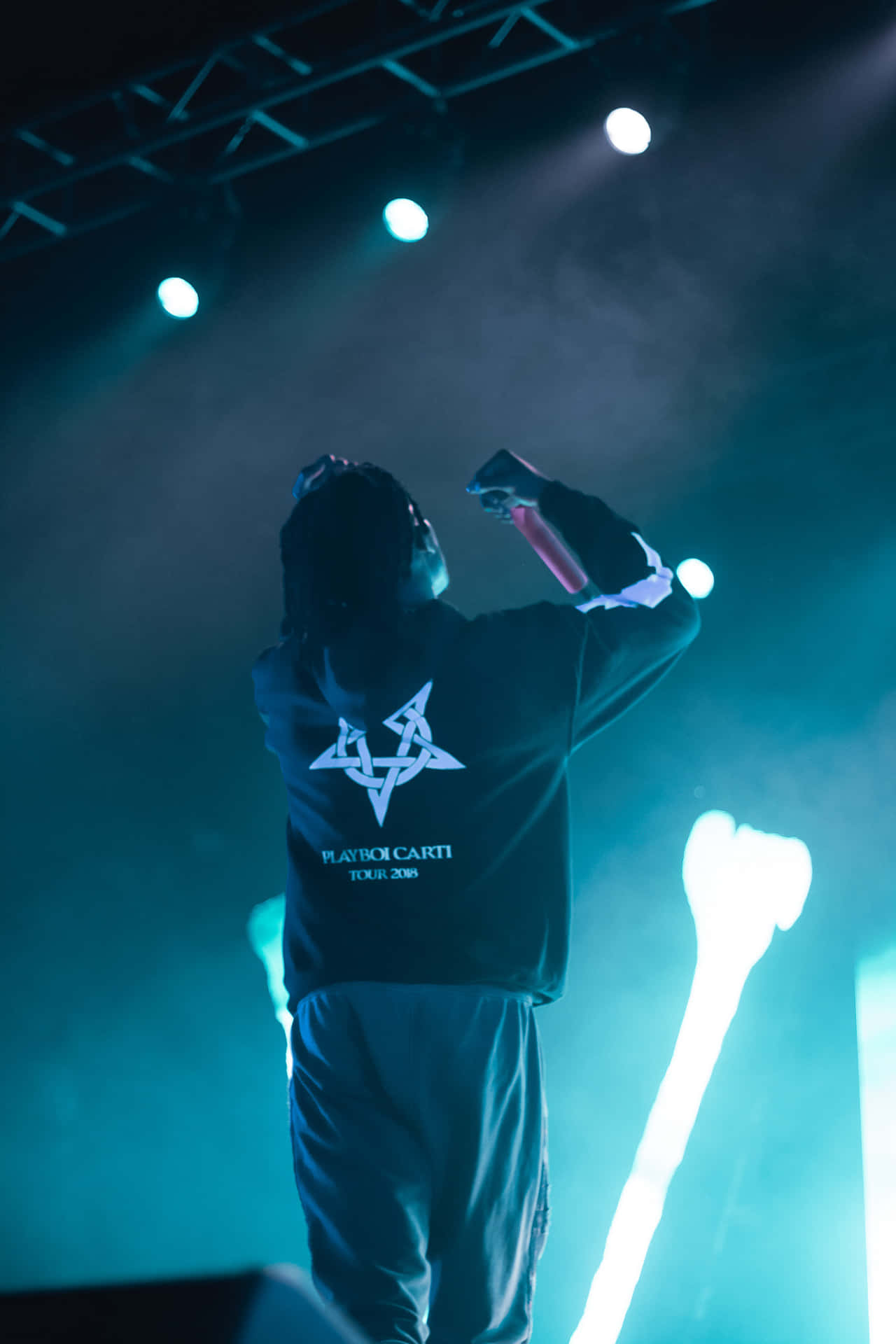 Carti Pfp With Blue Stage Lights Background