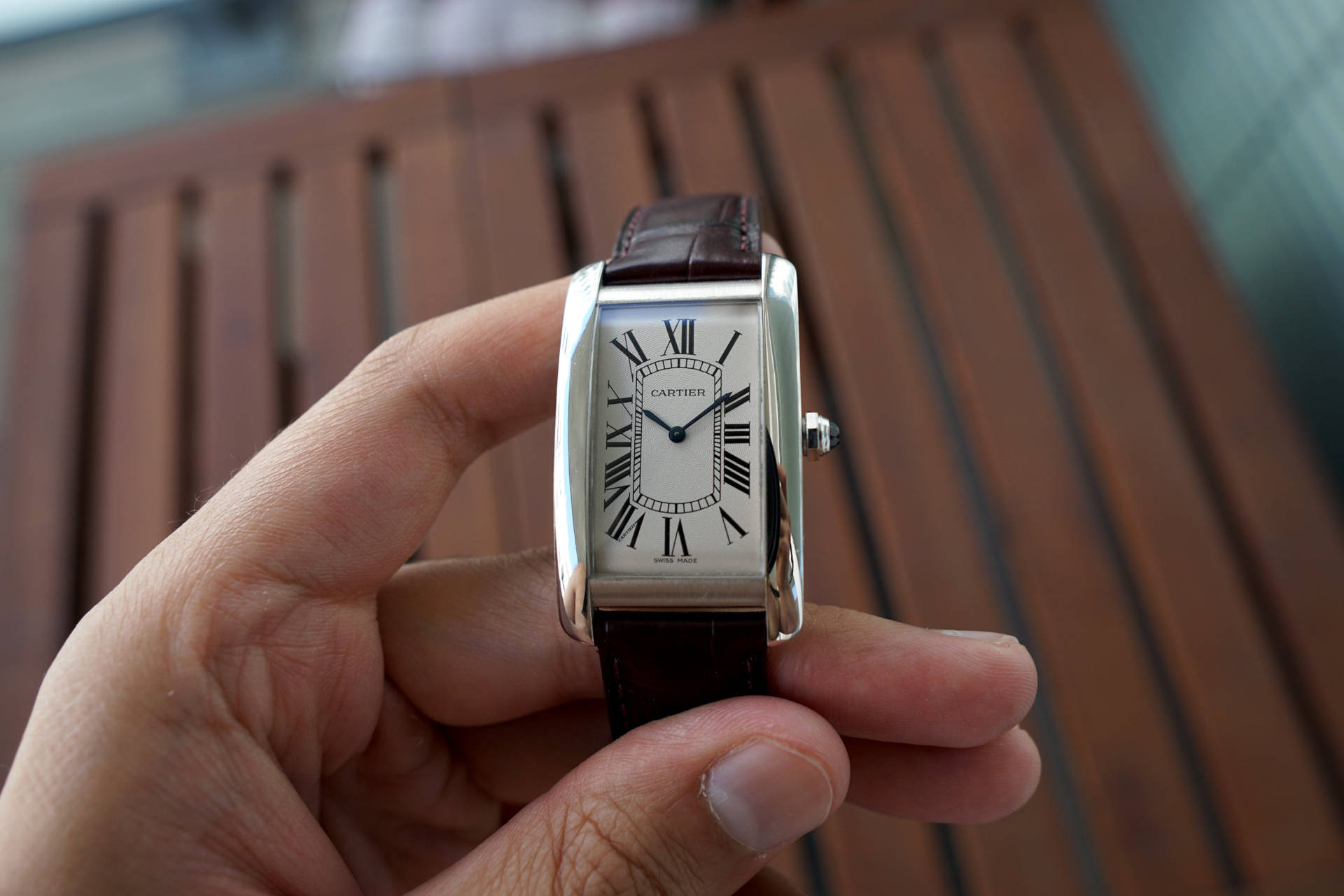 Cartier Classic Watch Hand Background