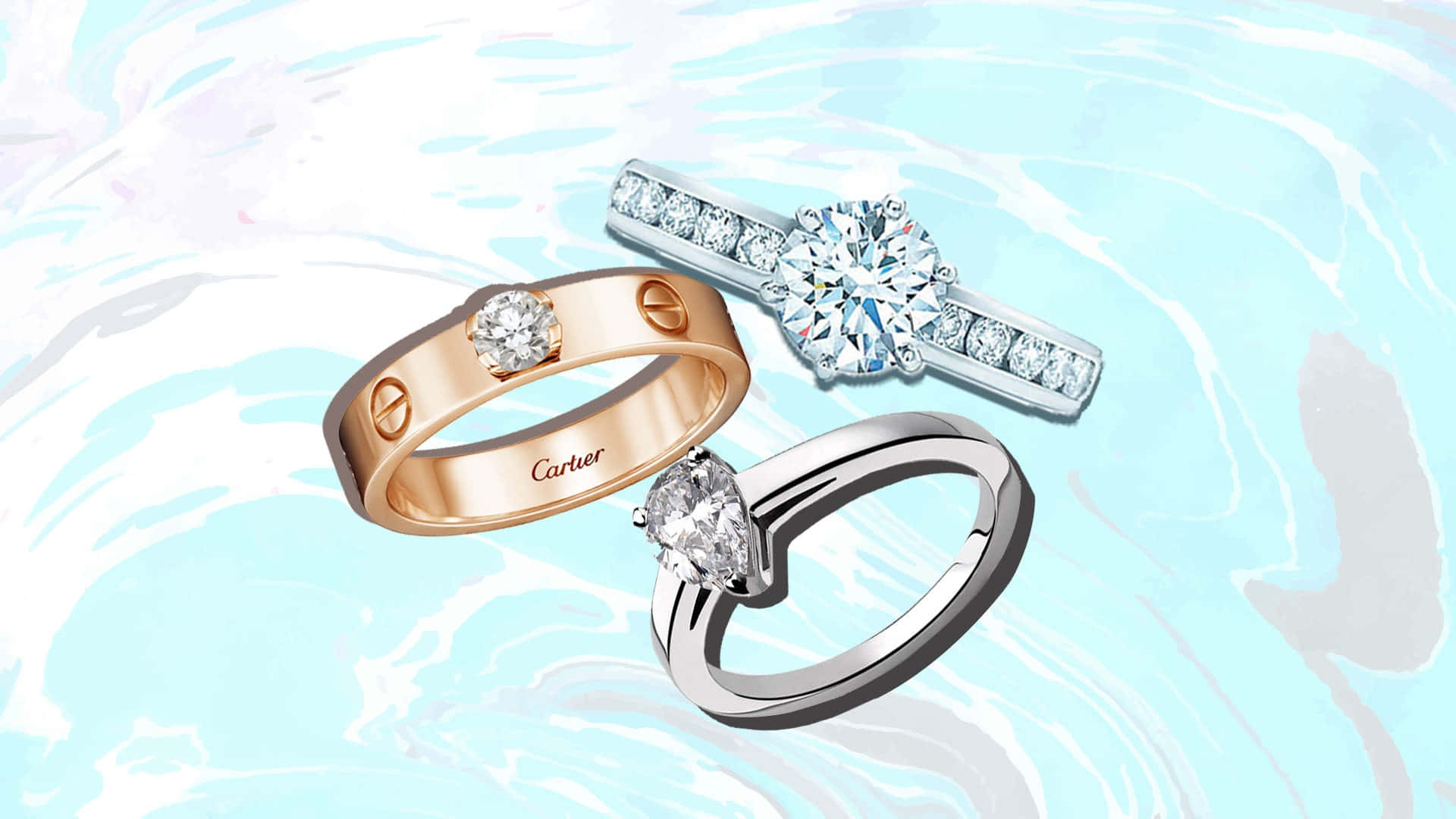 Cartier Engagement Couple Rings Background