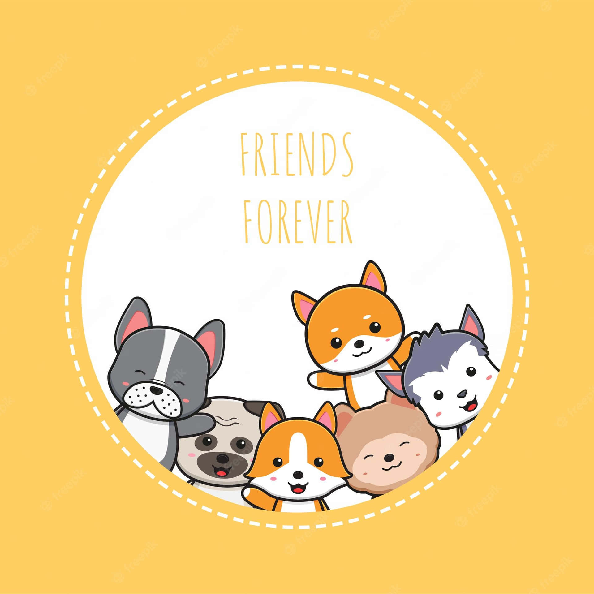 Cartoon Animal Friends Forever Background