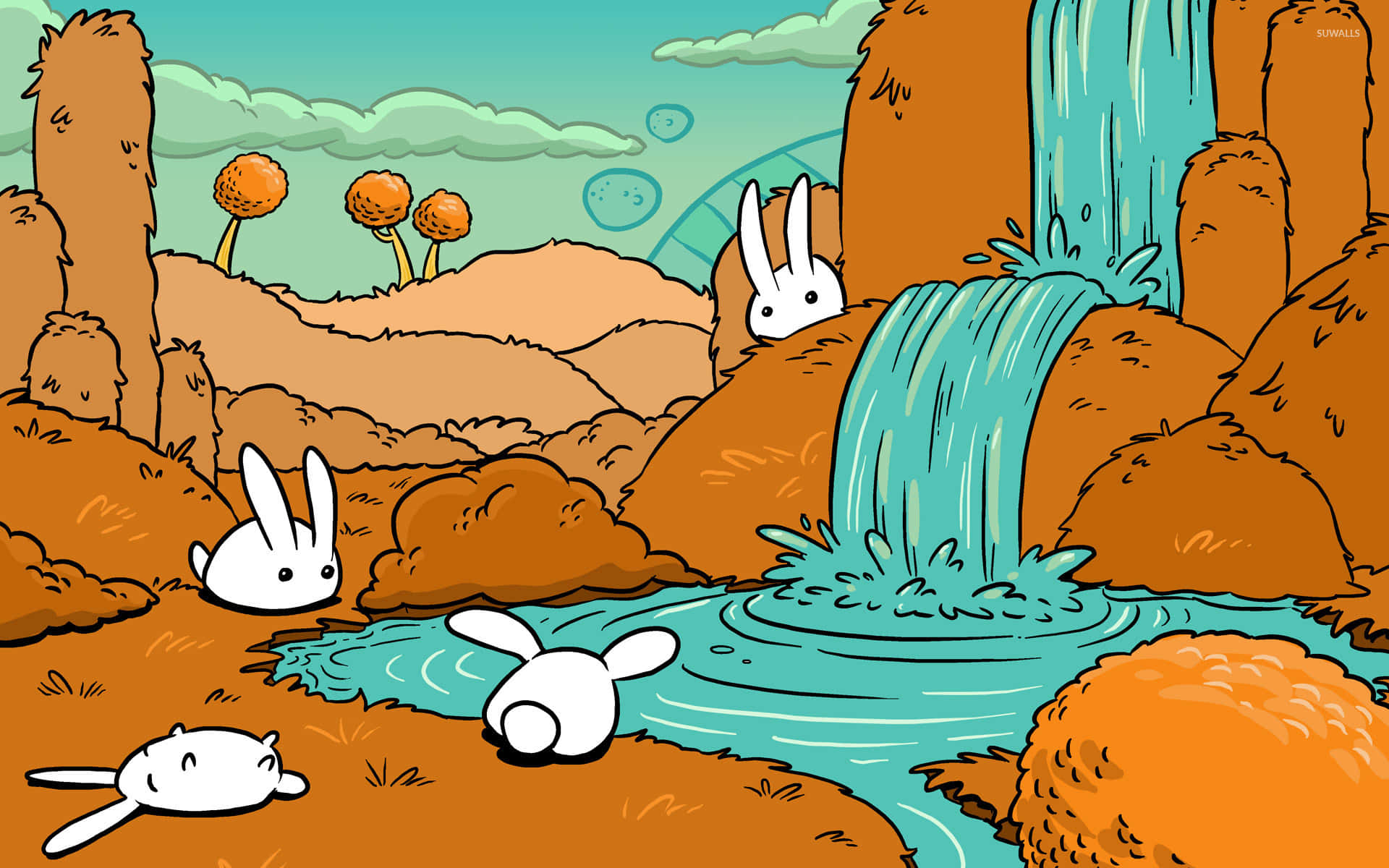 Cartoon Animal Rabbits Background