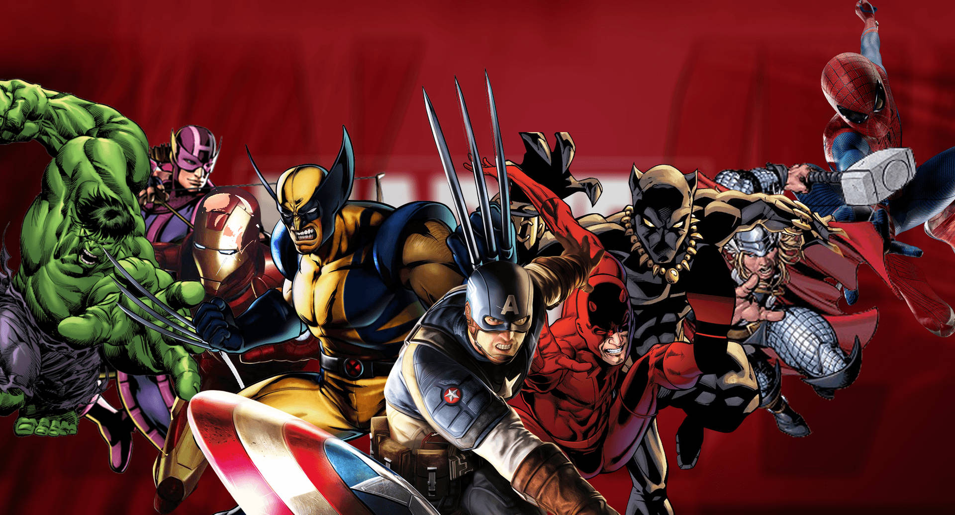 Cartoon Artwork Marvel Superheroes Background