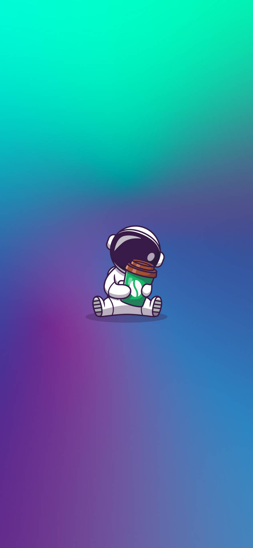 Cartoon Astronaut And Coffee Takeout Background