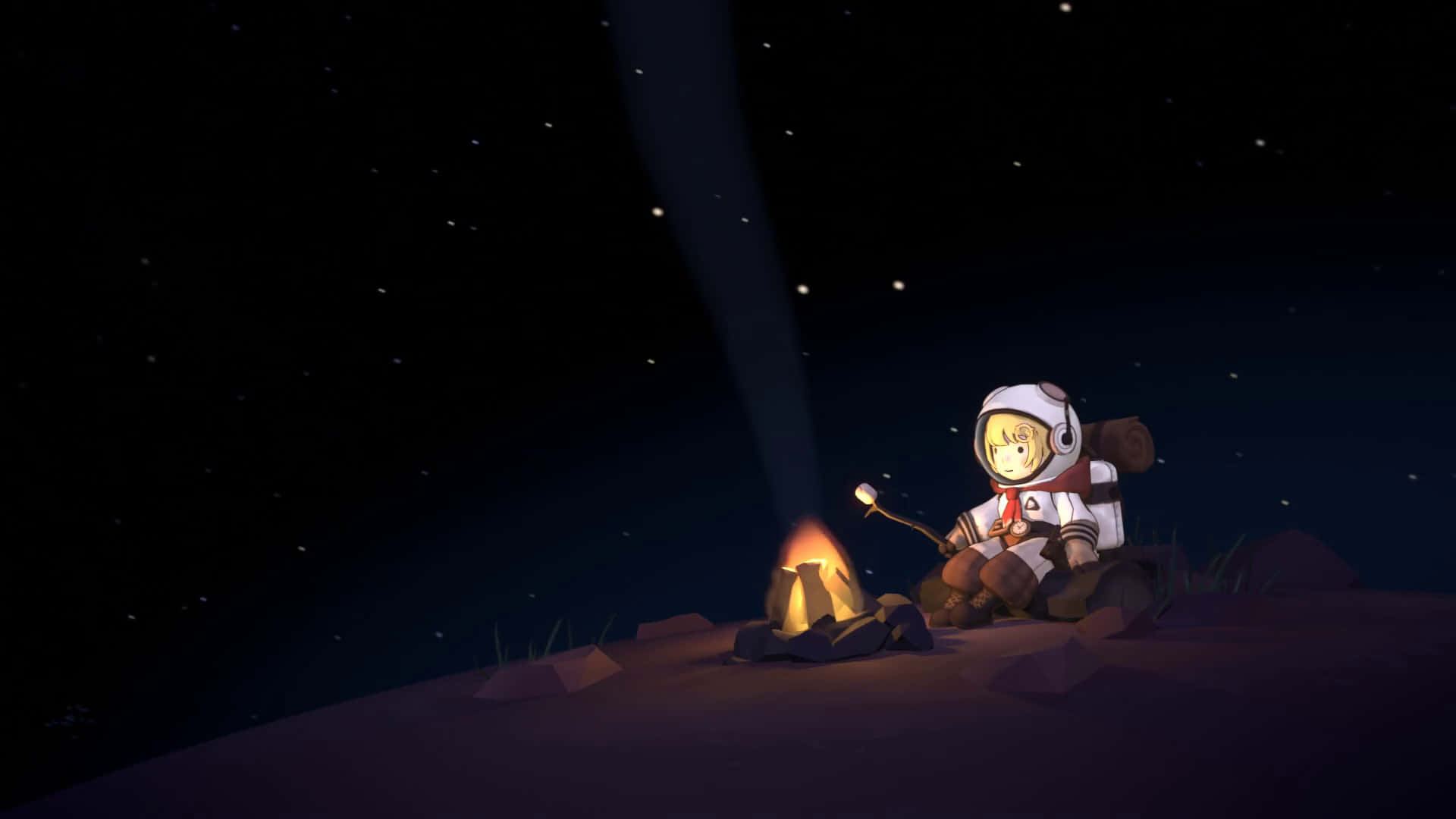 Cartoon Astronaut Based On Outer Worlds Background