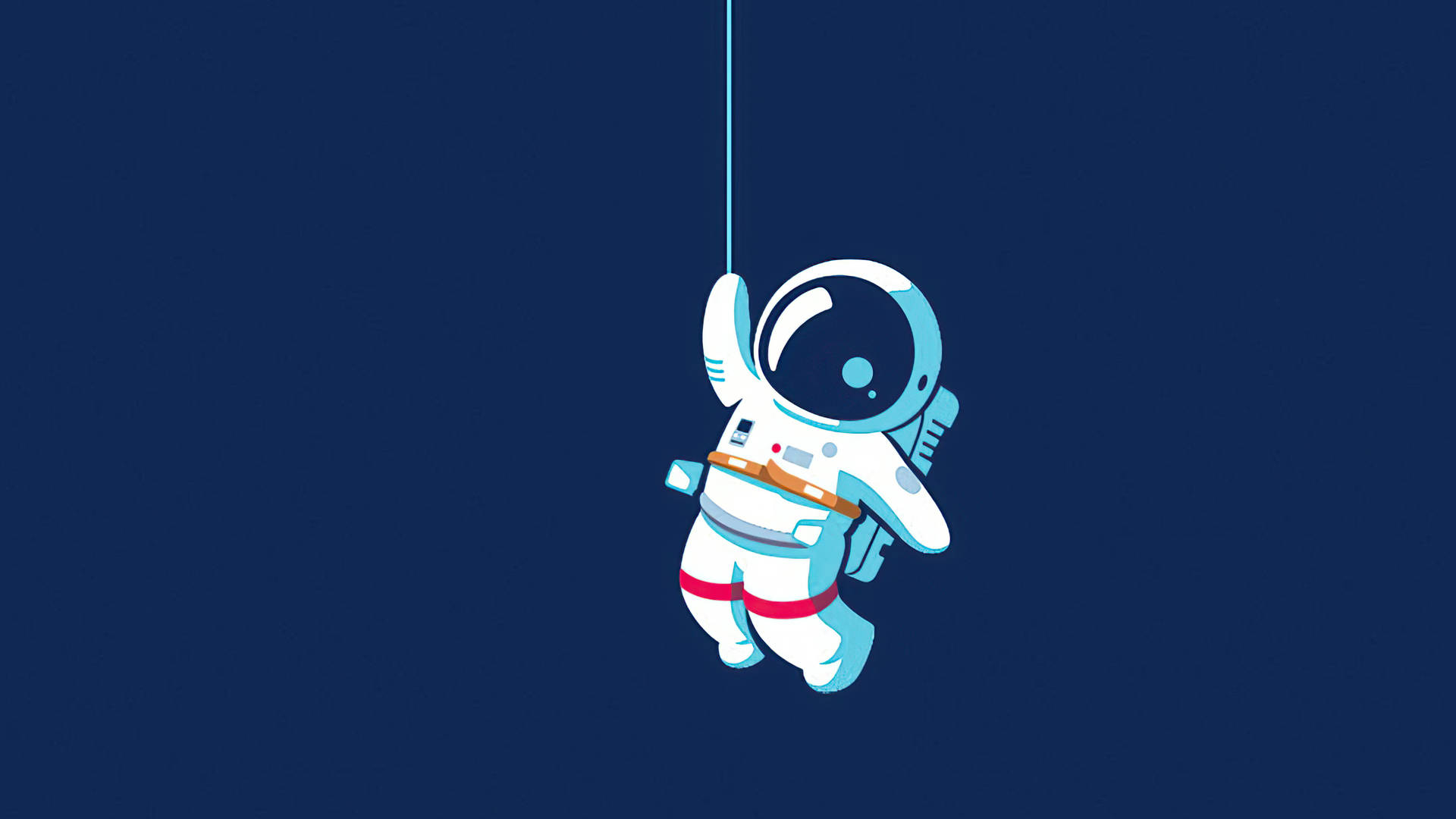 Cartoon Astronaut Dangling By A Thread Background