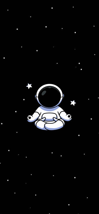 Cartoon Astronaut Meditating Background