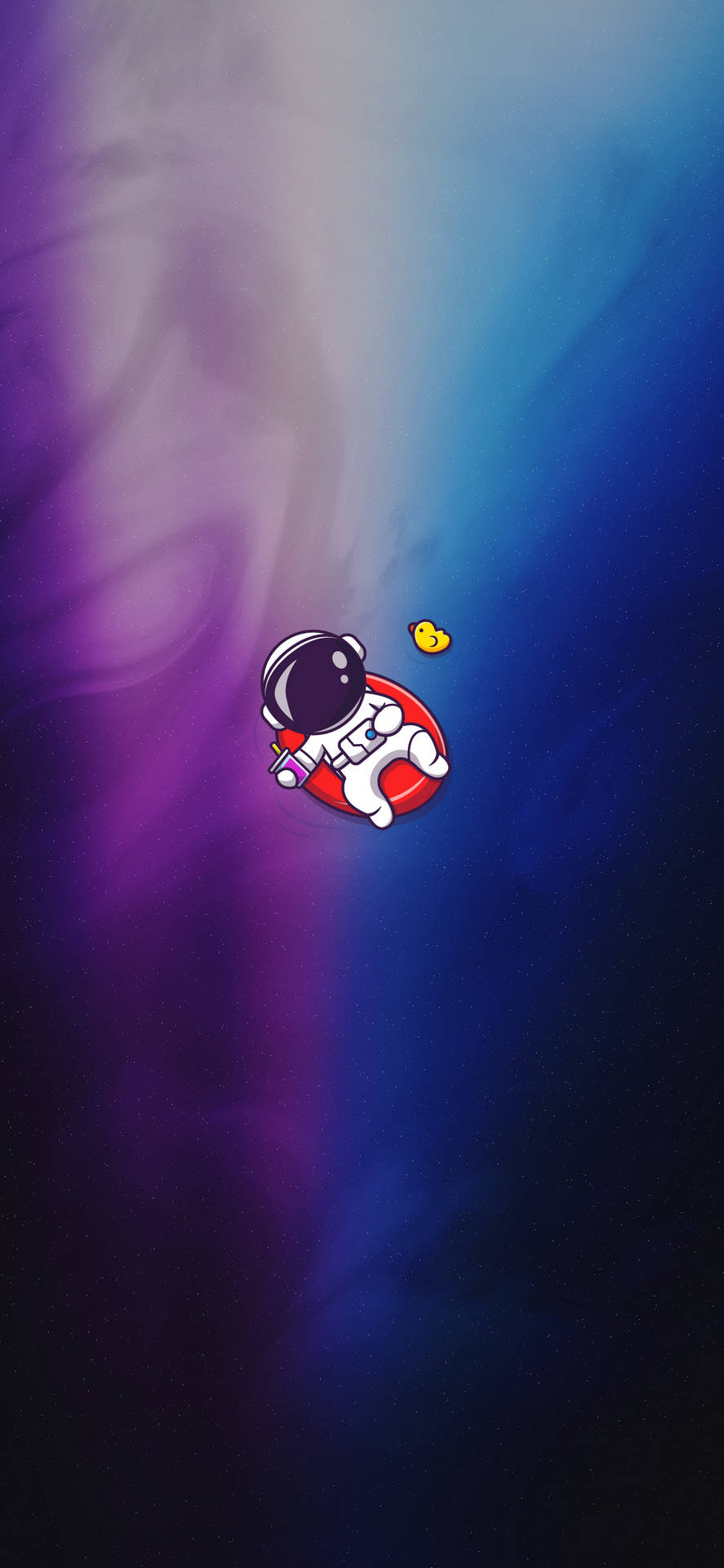Cartoon Astronaut On A Life Preserver Background