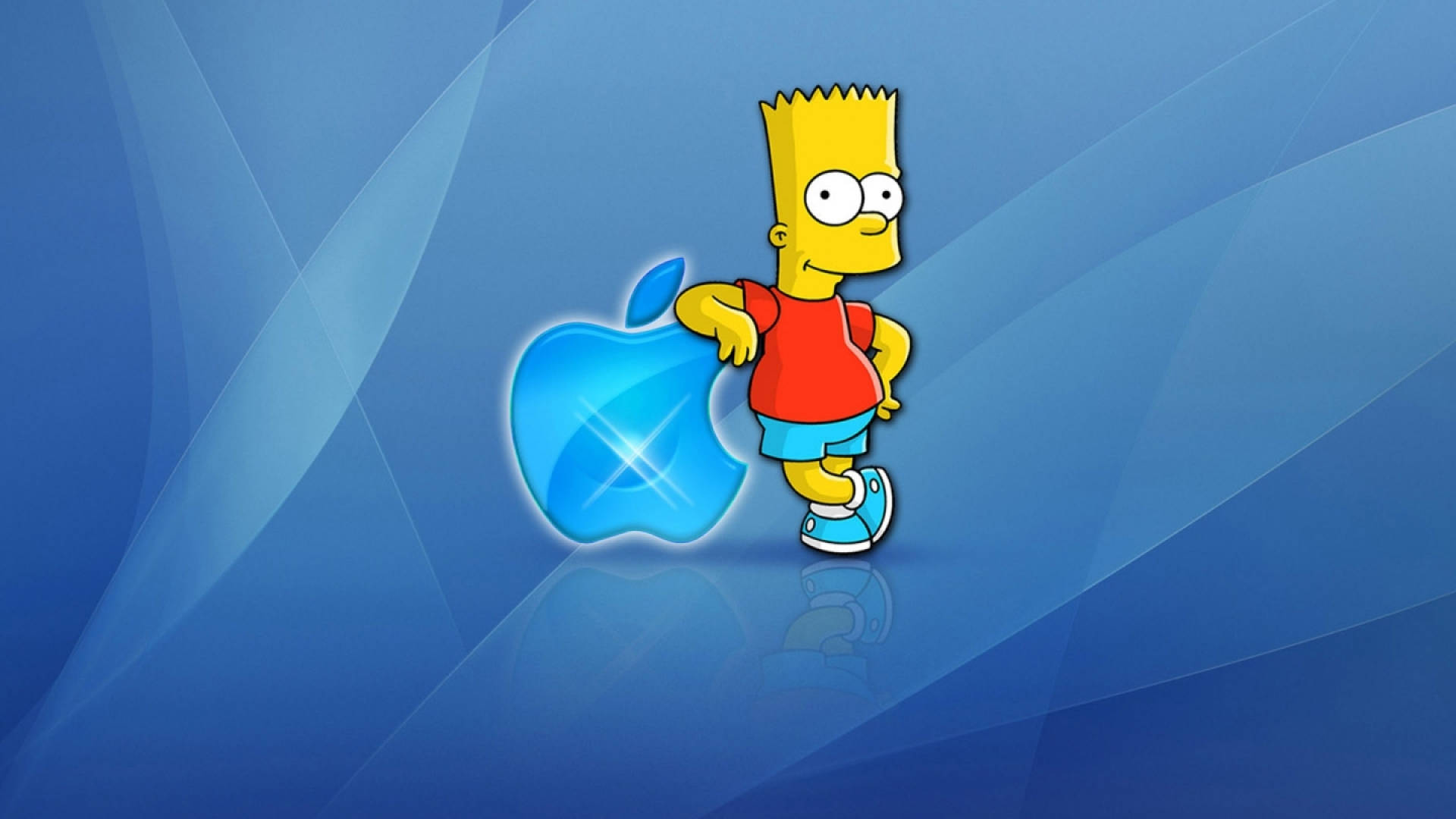 Cartoon Bart Simpson Apple Background Background