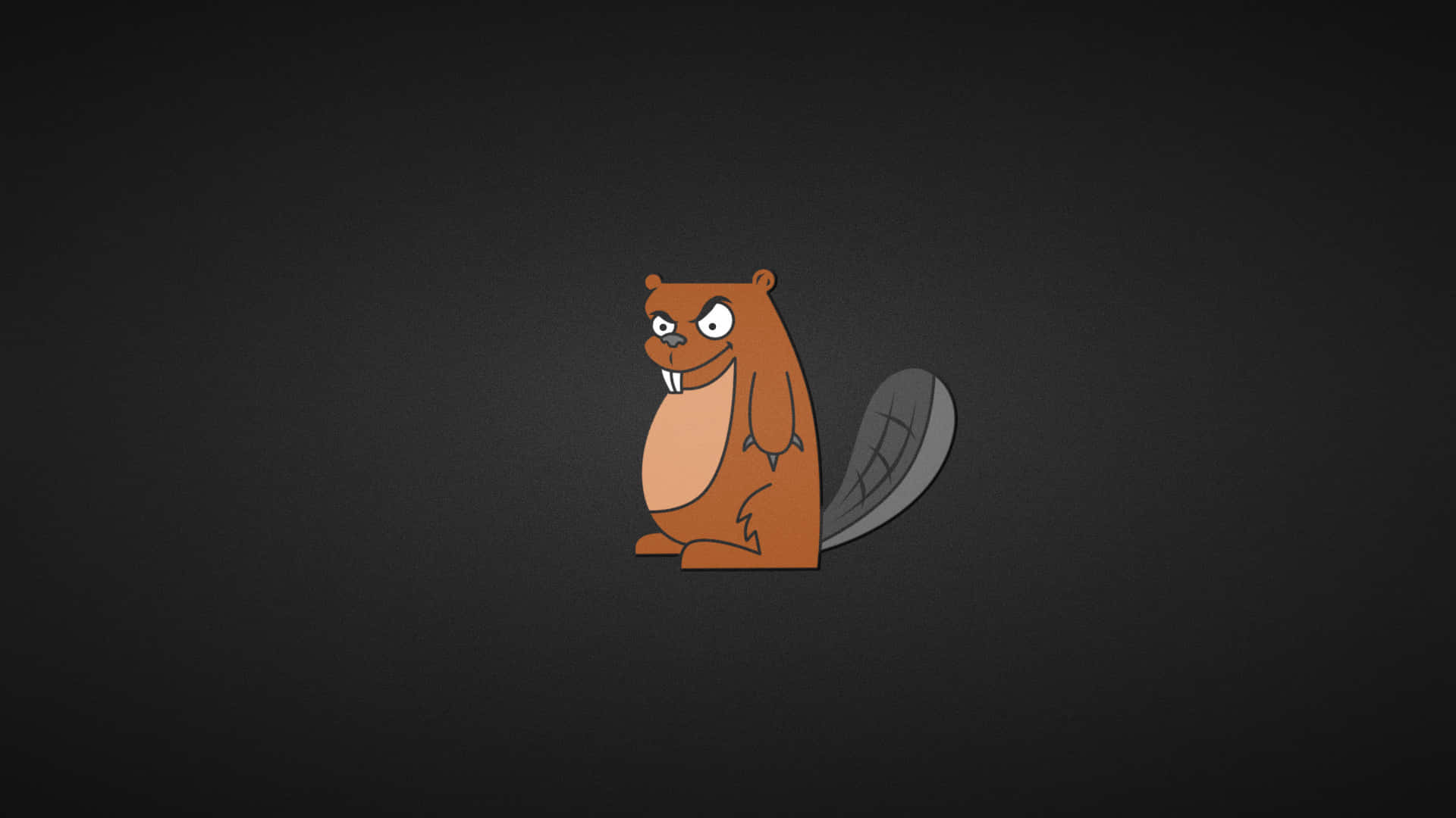 Cartoon Beaver Characteron Dark Background Background