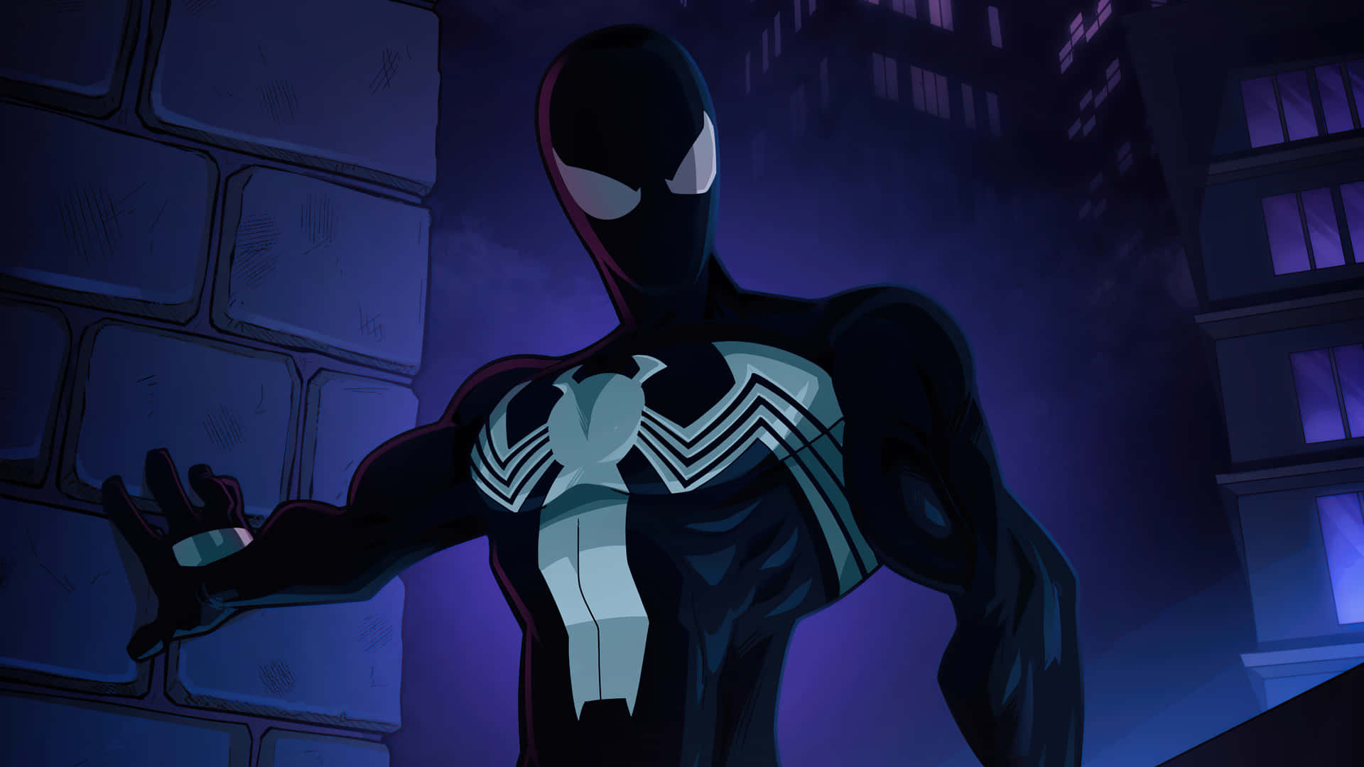 Cartoon Black And White Spider Man Pfp Background