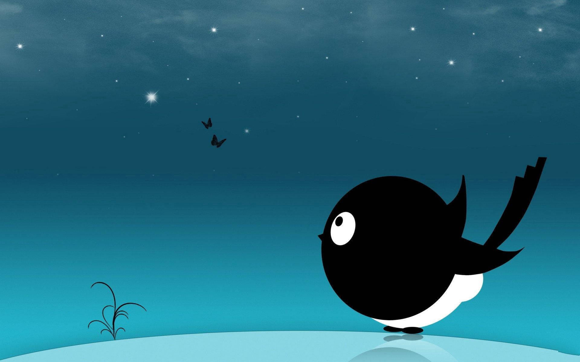 Cartoon Black Bird Background