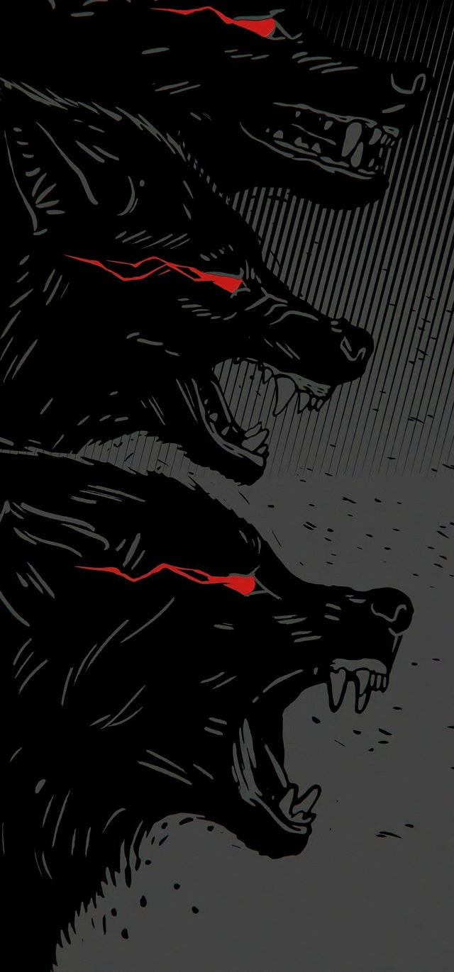 Cartoon Black Wolf