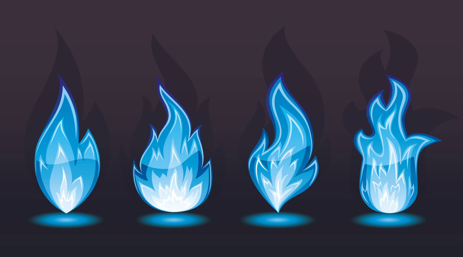 Cartoon Blue Flames Background