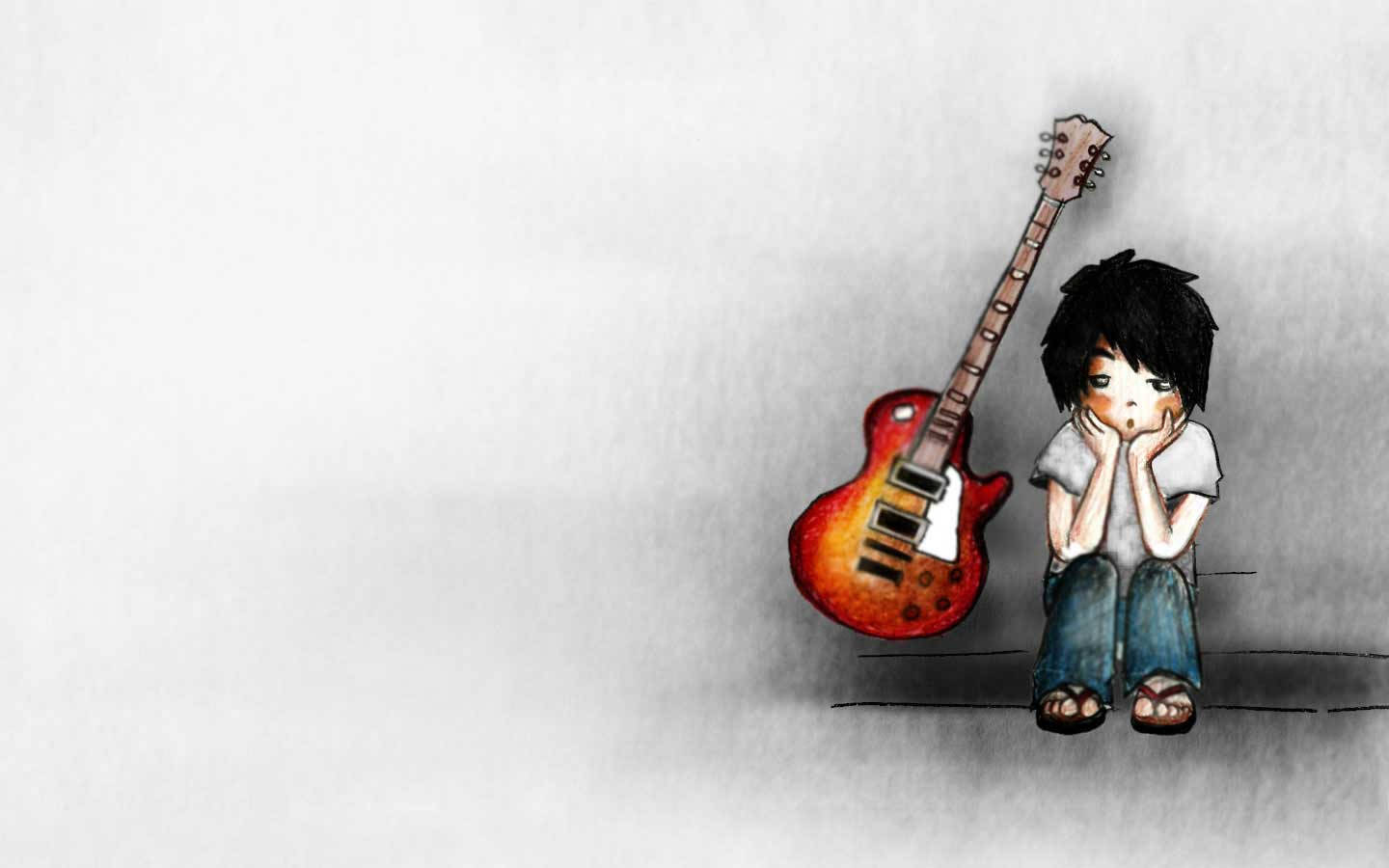 Cartoon Boy With Guitar