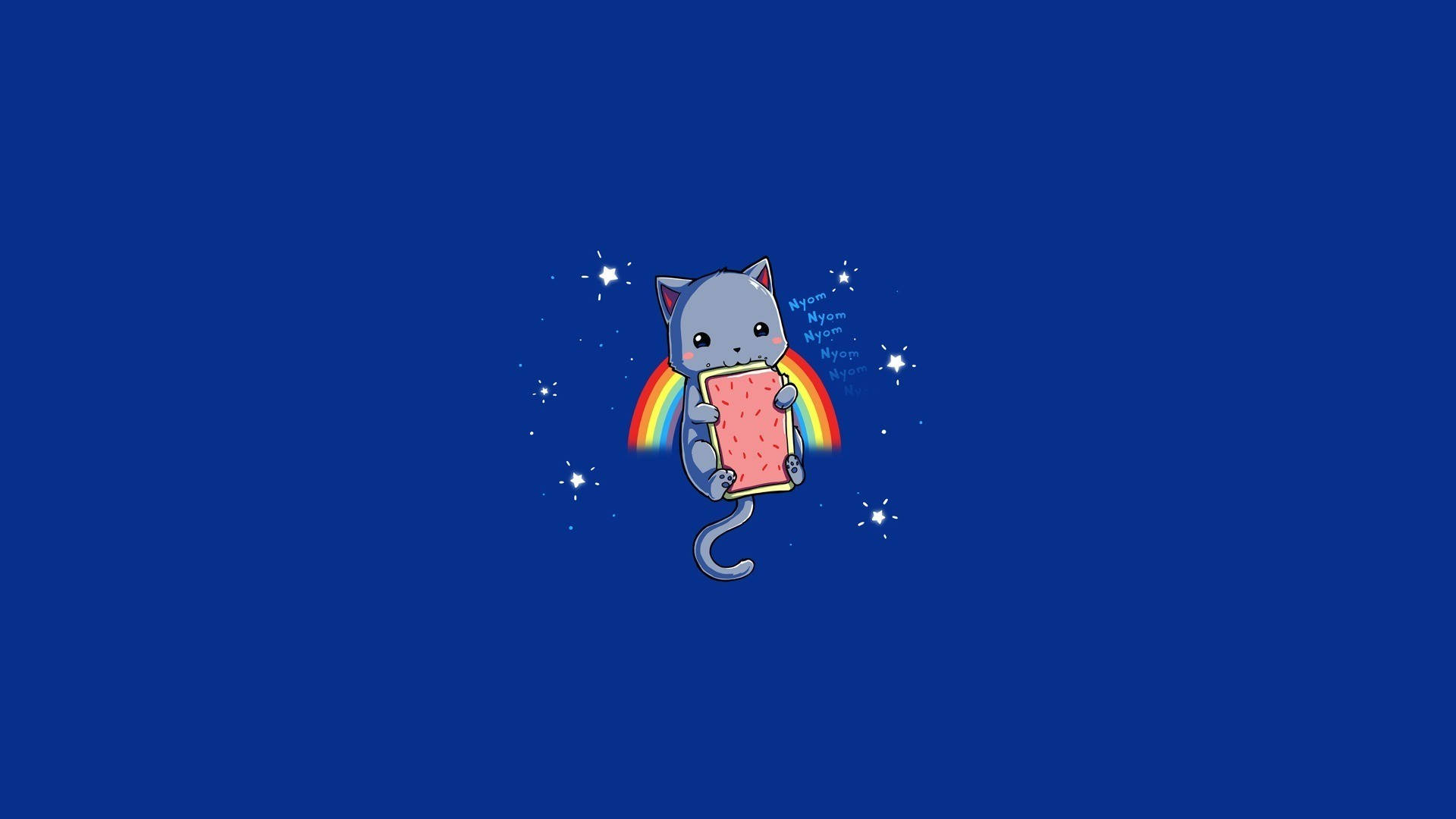 Cartoon Cat Over The Rainbow