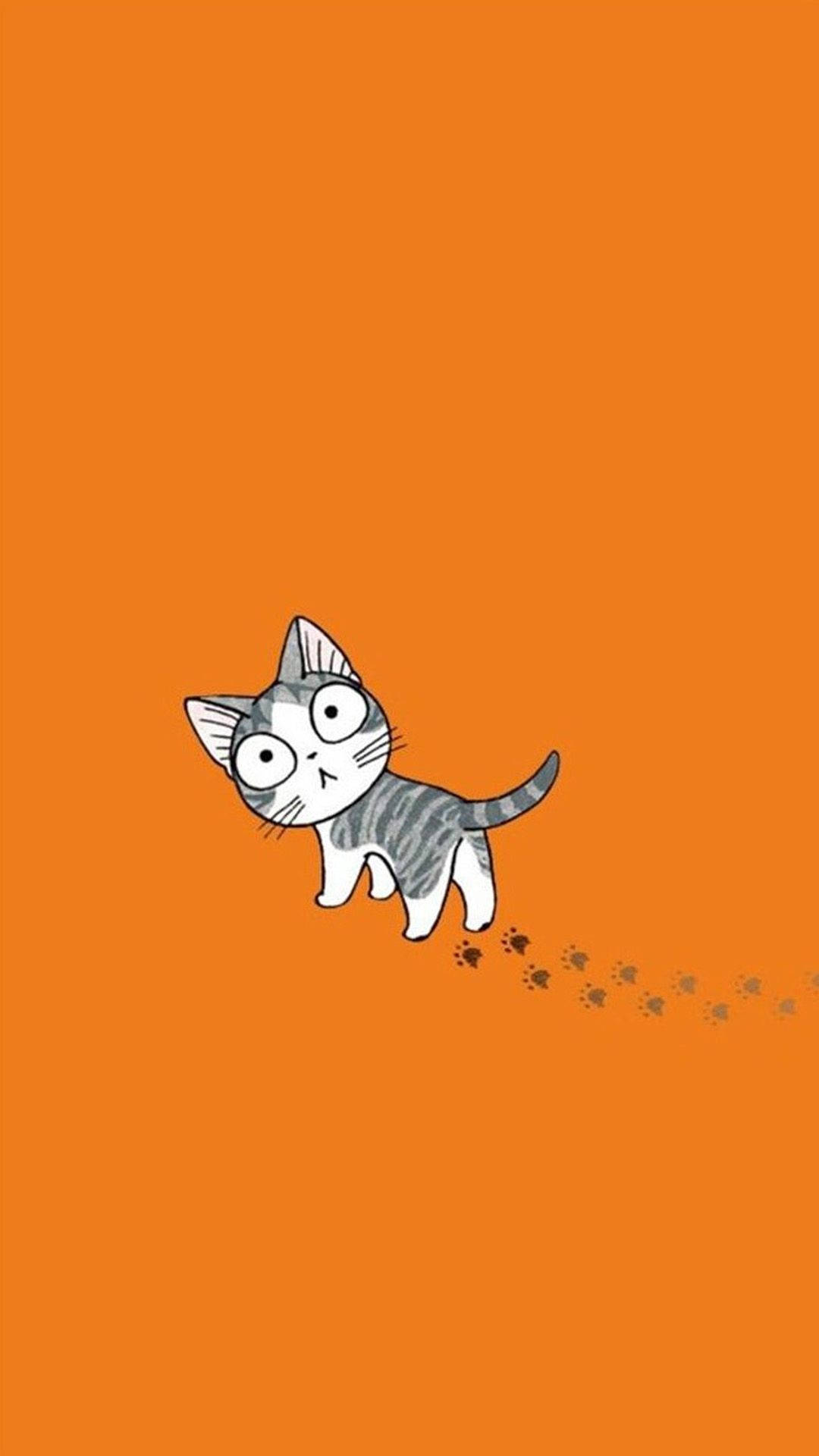 Cartoon Cat Paw Prints Background