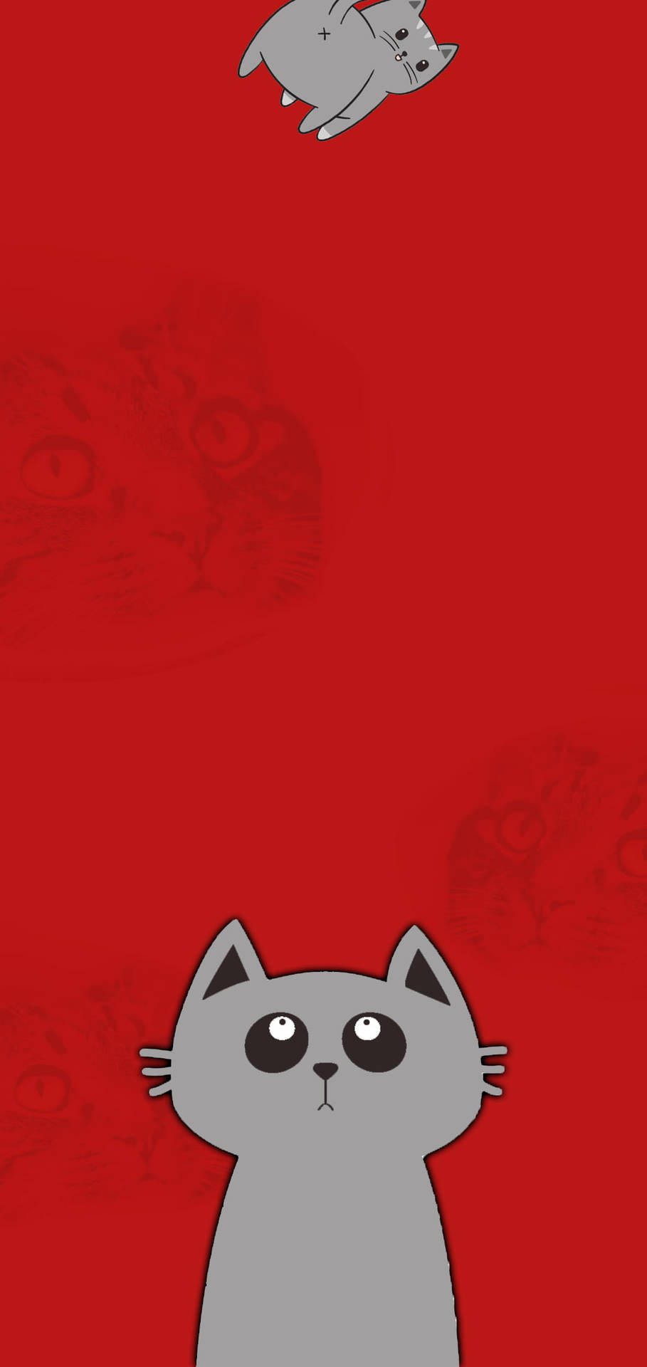 Cartoon Cats Middle Punch Hole Background