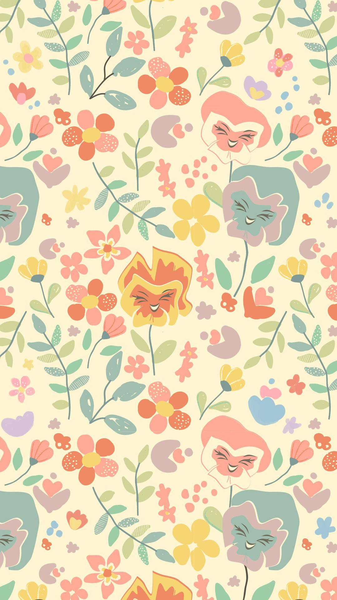 Cartoon Characters Come Alive With Disney Pattern Background