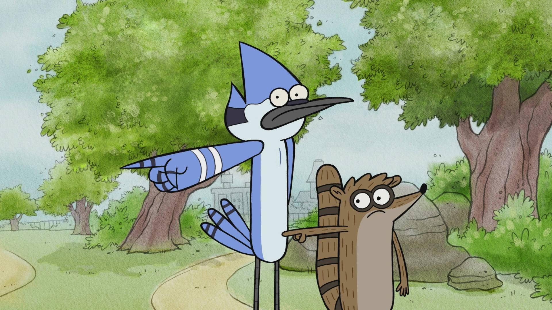 Cartoon Characters Mordecai And Rigby Background