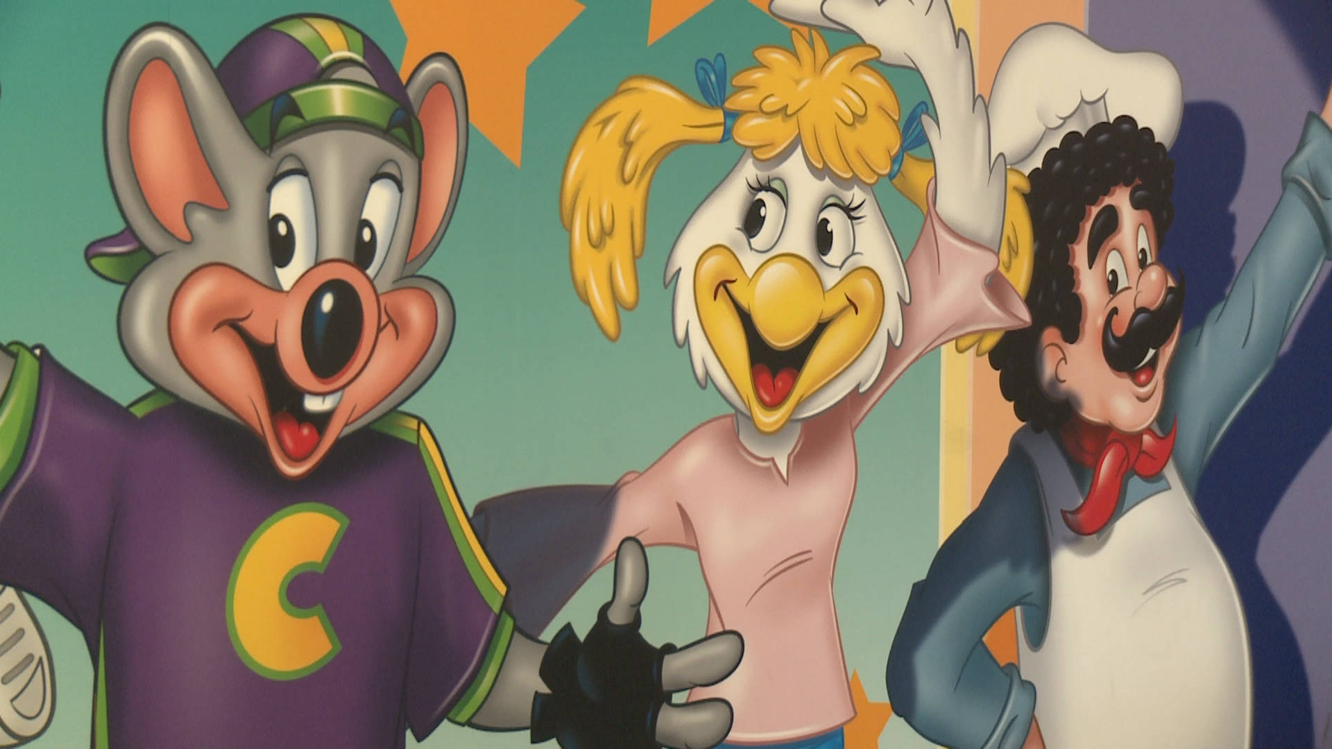 Cartoon Chuck E Cheese Characters Background