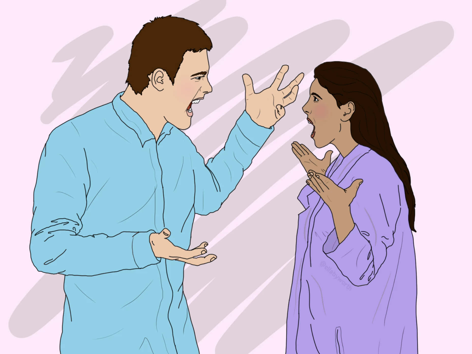 Cartoon Contentious Couple Background