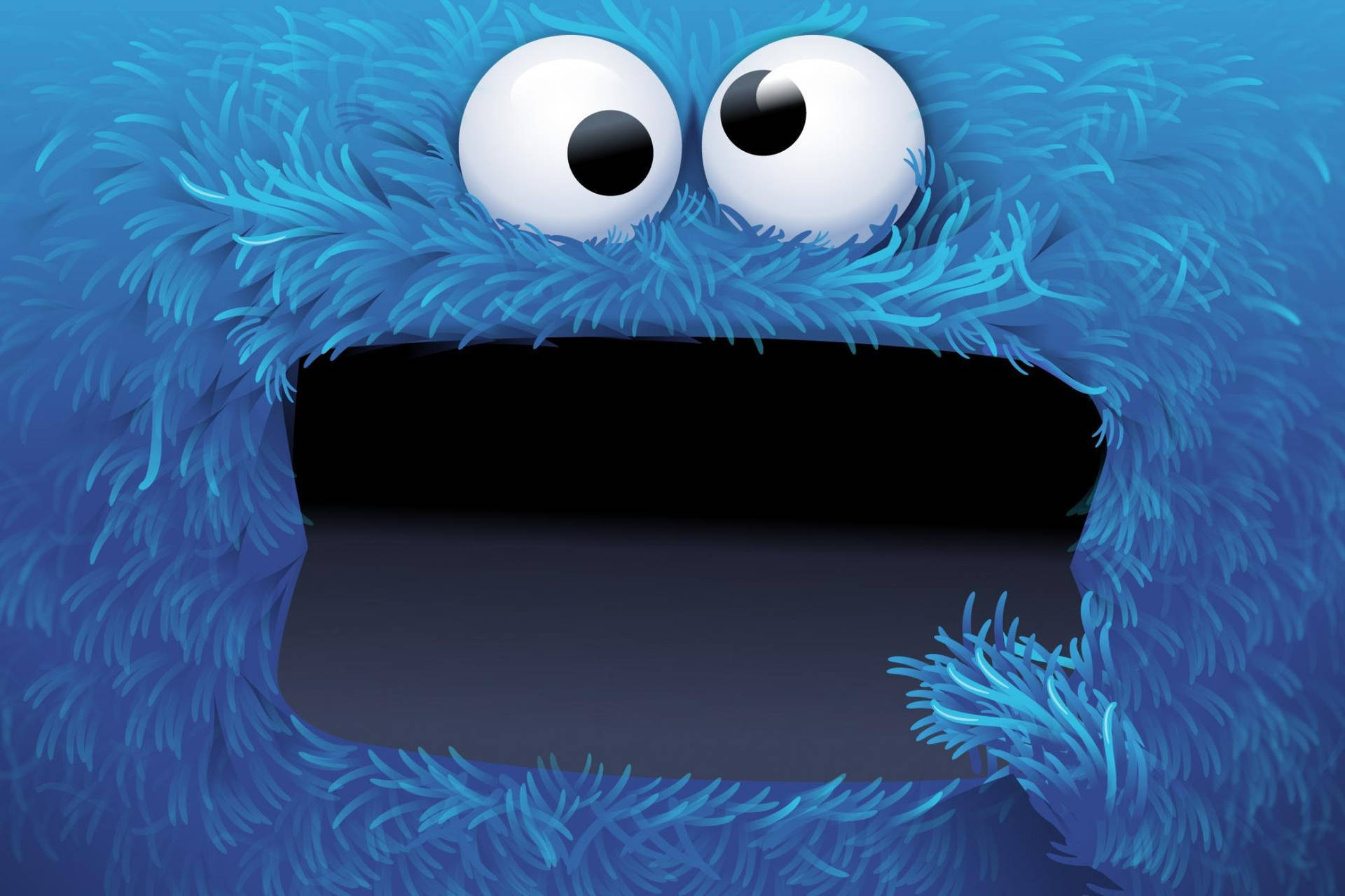 Cartoon Cookie Monster Yawning Background