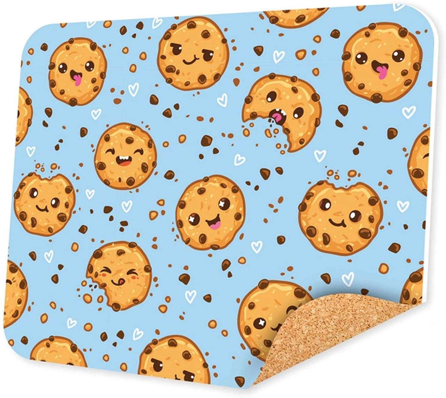 Cartoon Cookie On Blue Rug Background