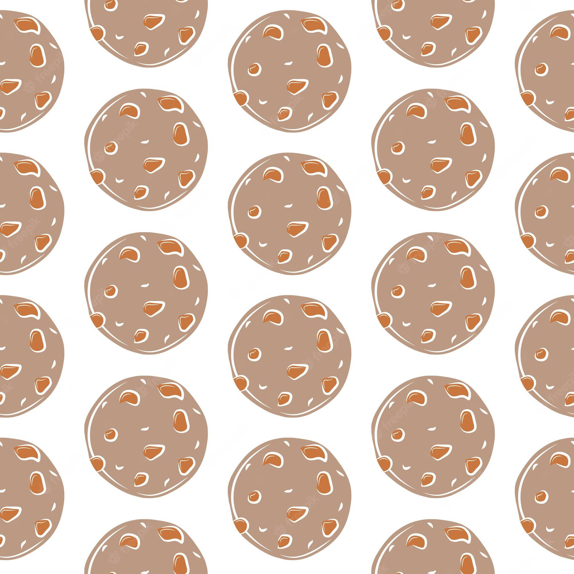 Cartoon Cookie With Almond Nuts Background