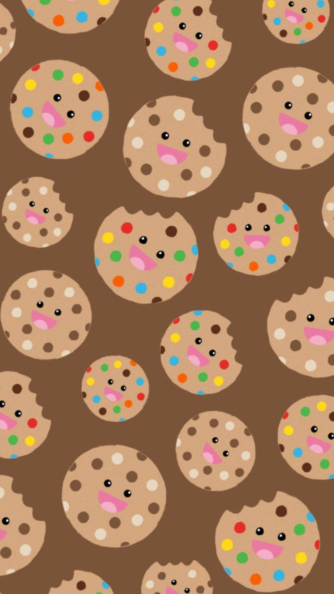 Cartoon Cookie With Colorful Sprinkles Background