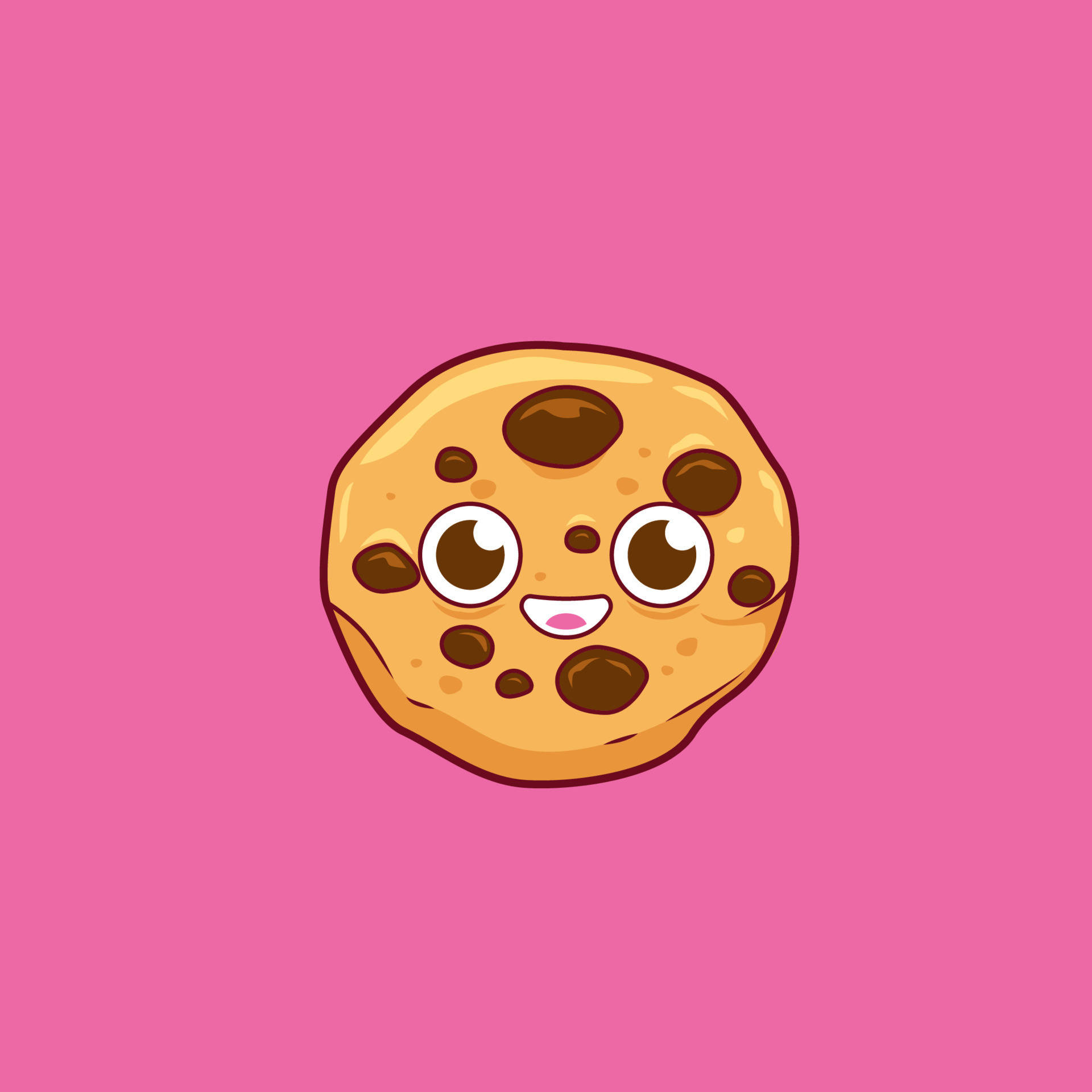 Cartoon Cookie With Goofy Eyes Background